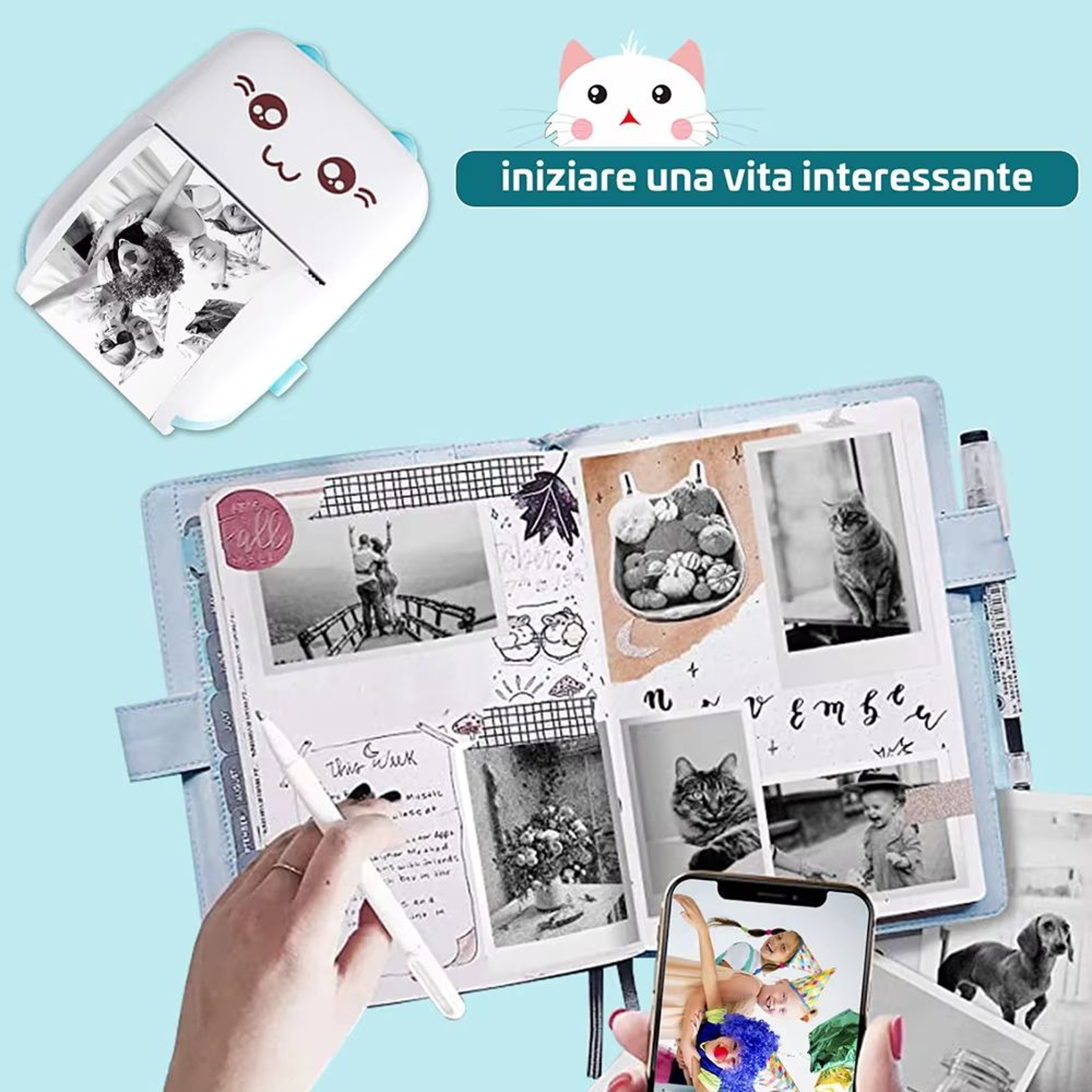 Portable Mini Bluetooth Printer For Photos Notes Labels And Stickers 4