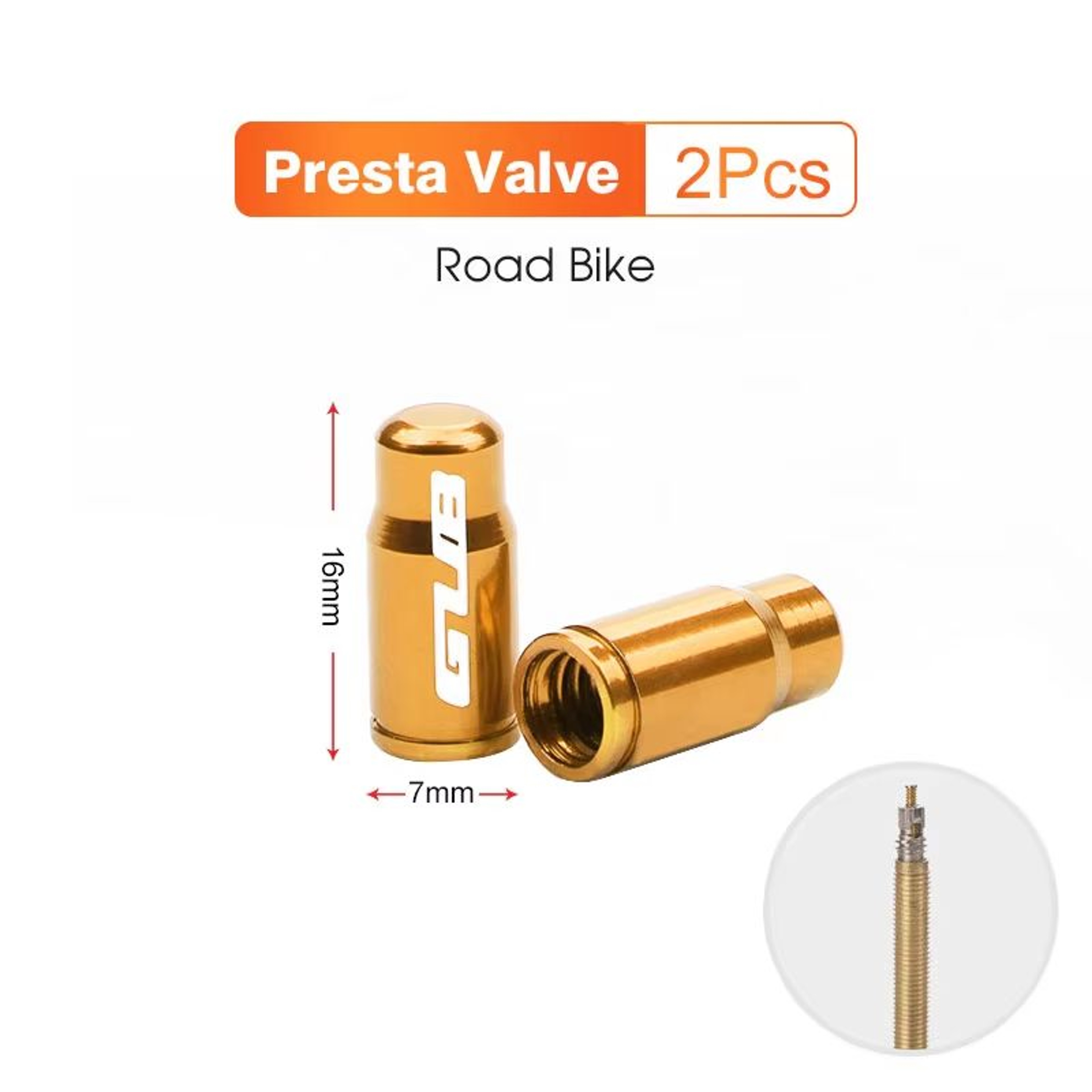 2Piece Bicycle Valve Caps CNC Aluminum Dustproof Covers For Presta And Schrader 12