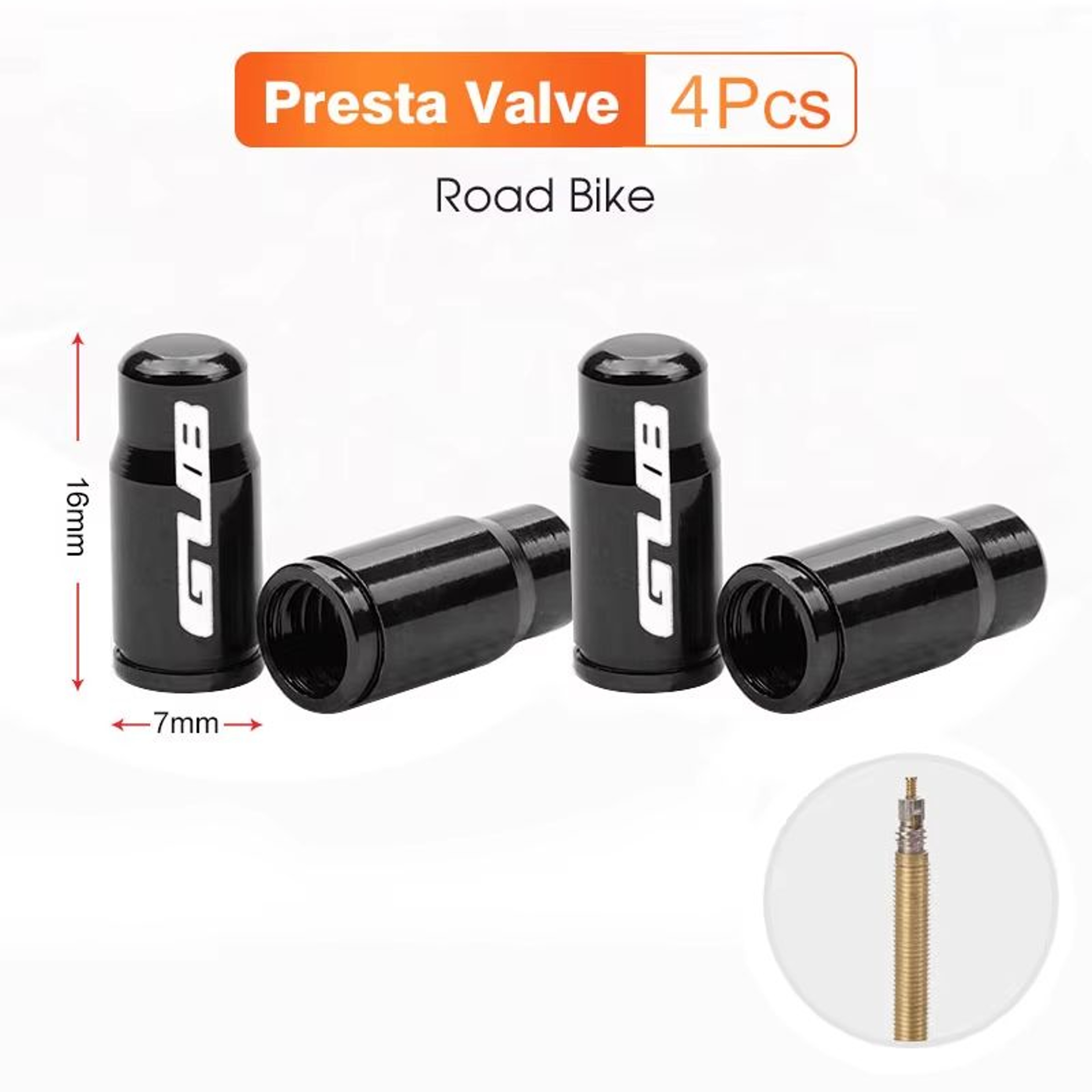2Piece Bicycle Valve Caps CNC Aluminum Dustproof Covers For Presta And Schrader 14