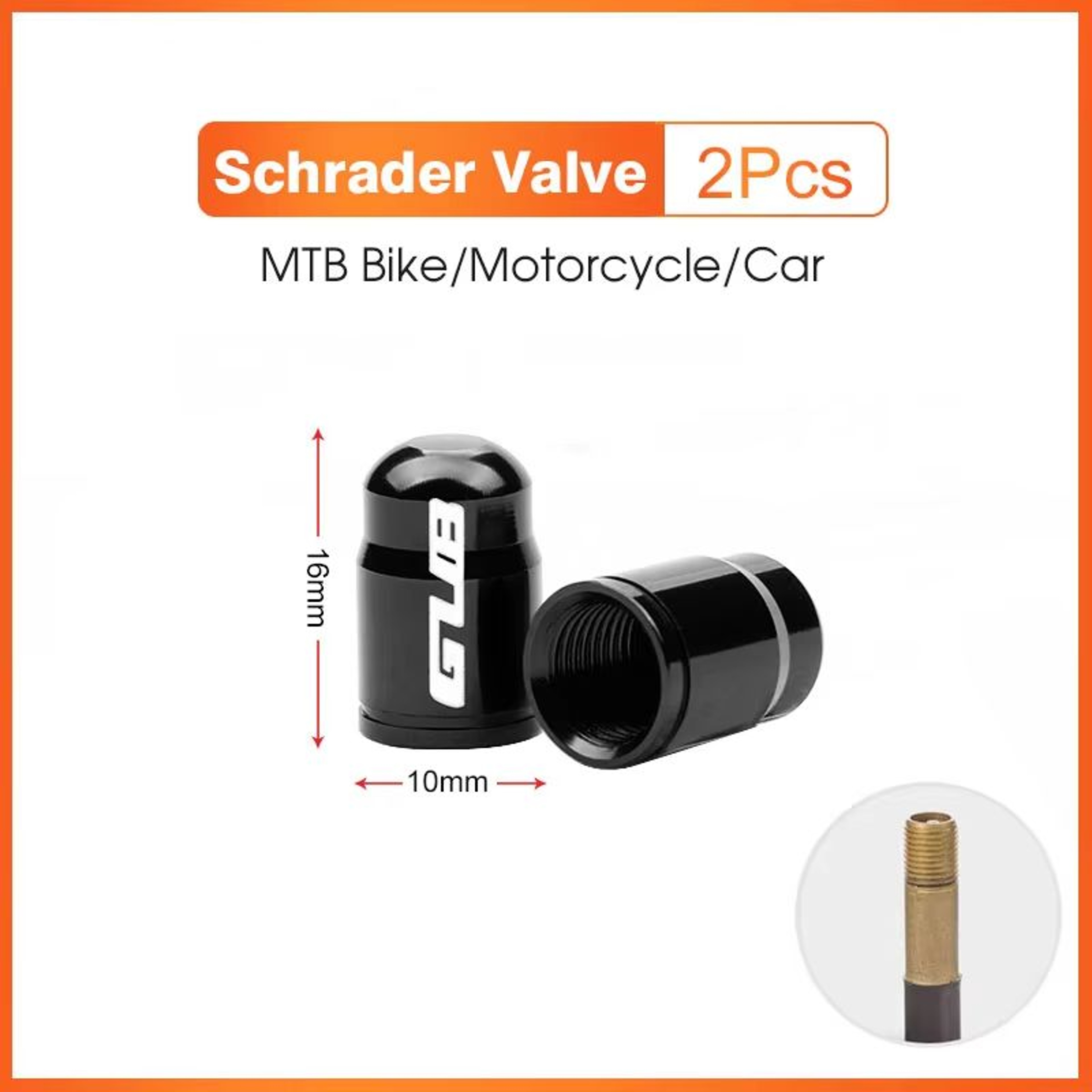 2Piece Bicycle Valve Caps CNC Aluminum Dustproof Covers For Presta And Schrader 6