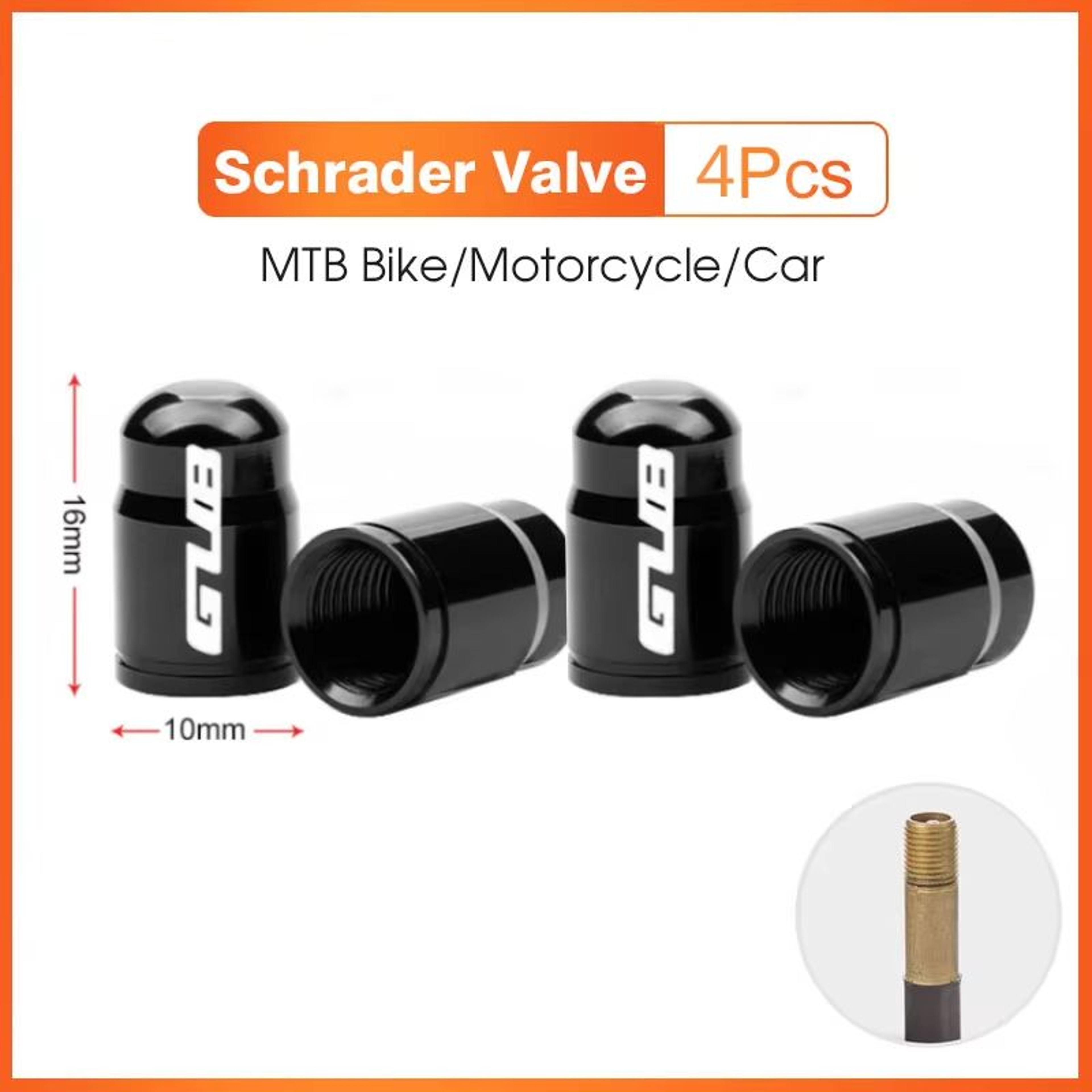 2Piece Bicycle Valve Caps CNC Aluminum Dustproof Covers For Presta And Schrader 21