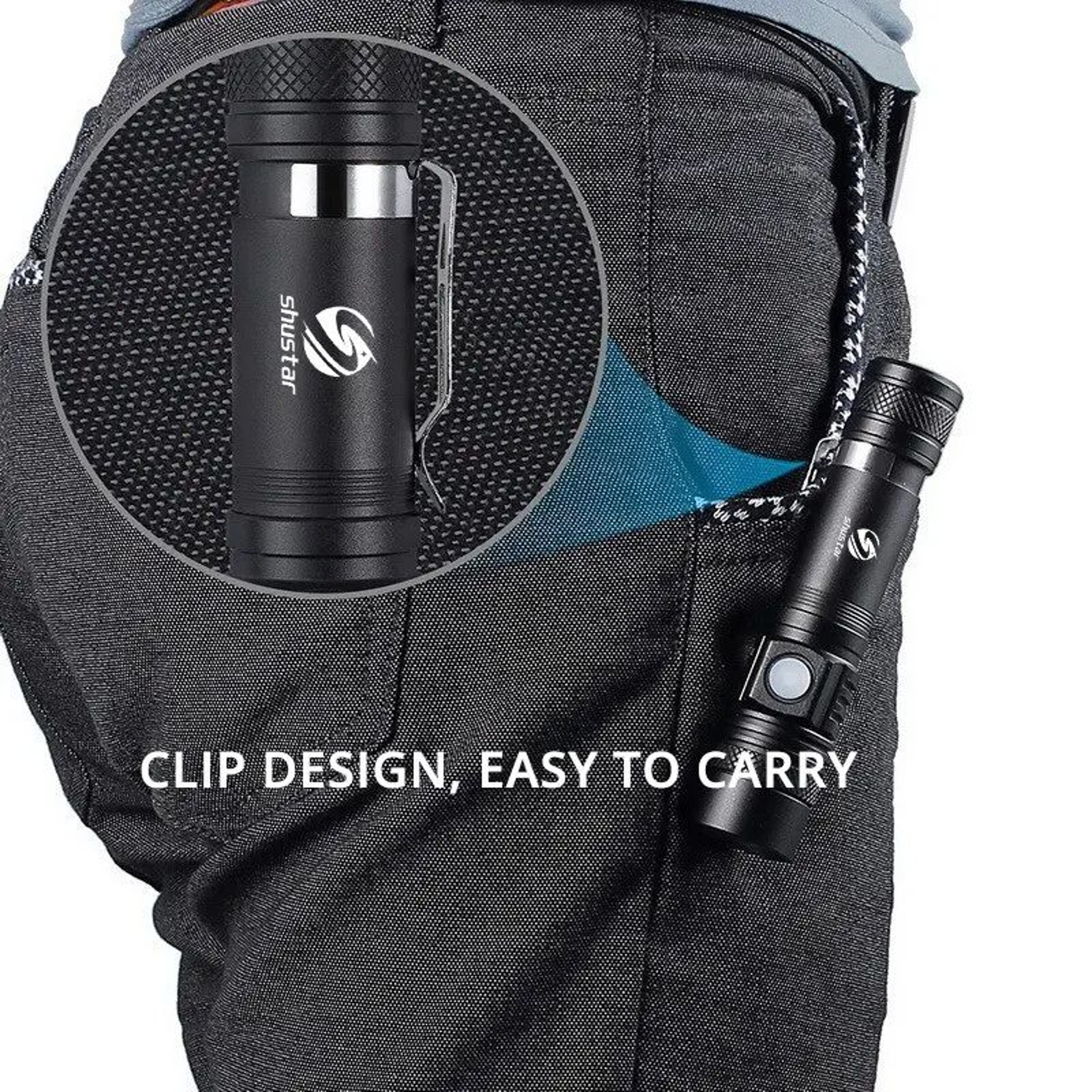 HighPower Zoomable LED Flashlight With USB Rechargeable Battery And 4 Lighting Modes 2