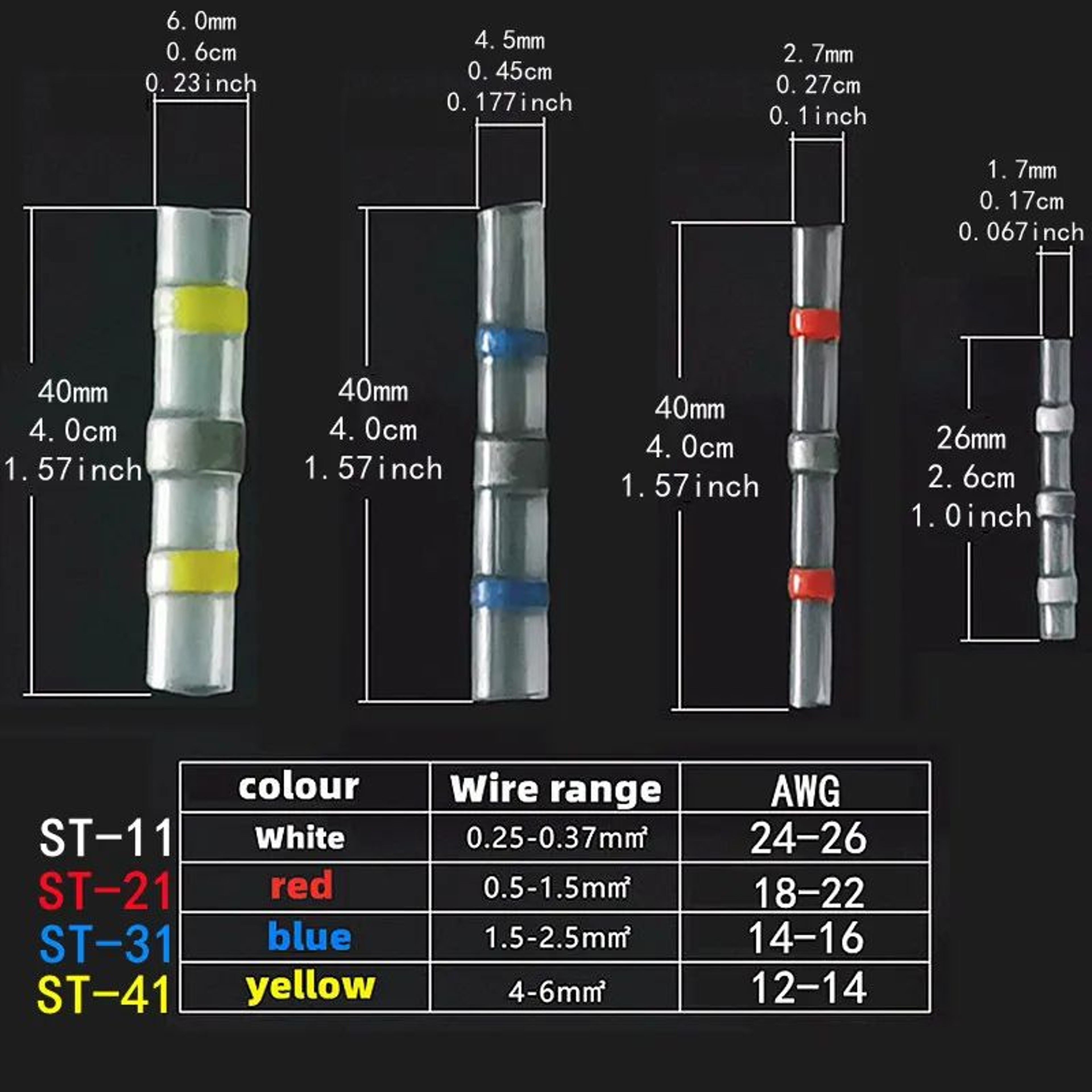 Waterproof Heat Shrink Solder Connector Terminals For Electrical Wiring 1