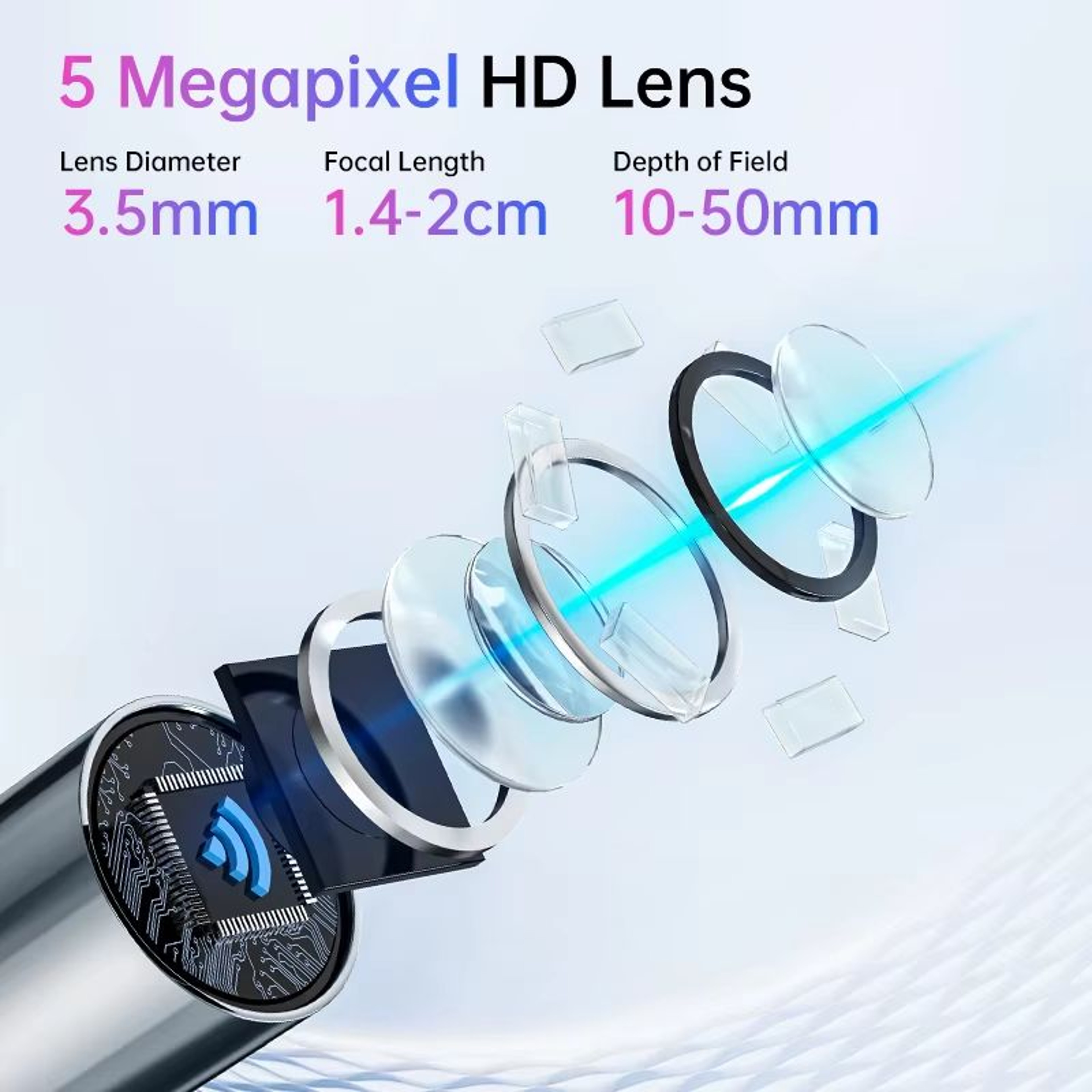 KERUI Smart Ear Wax Removal Kit With 5MP HD Camera And Light Endoscope Otoscope 5