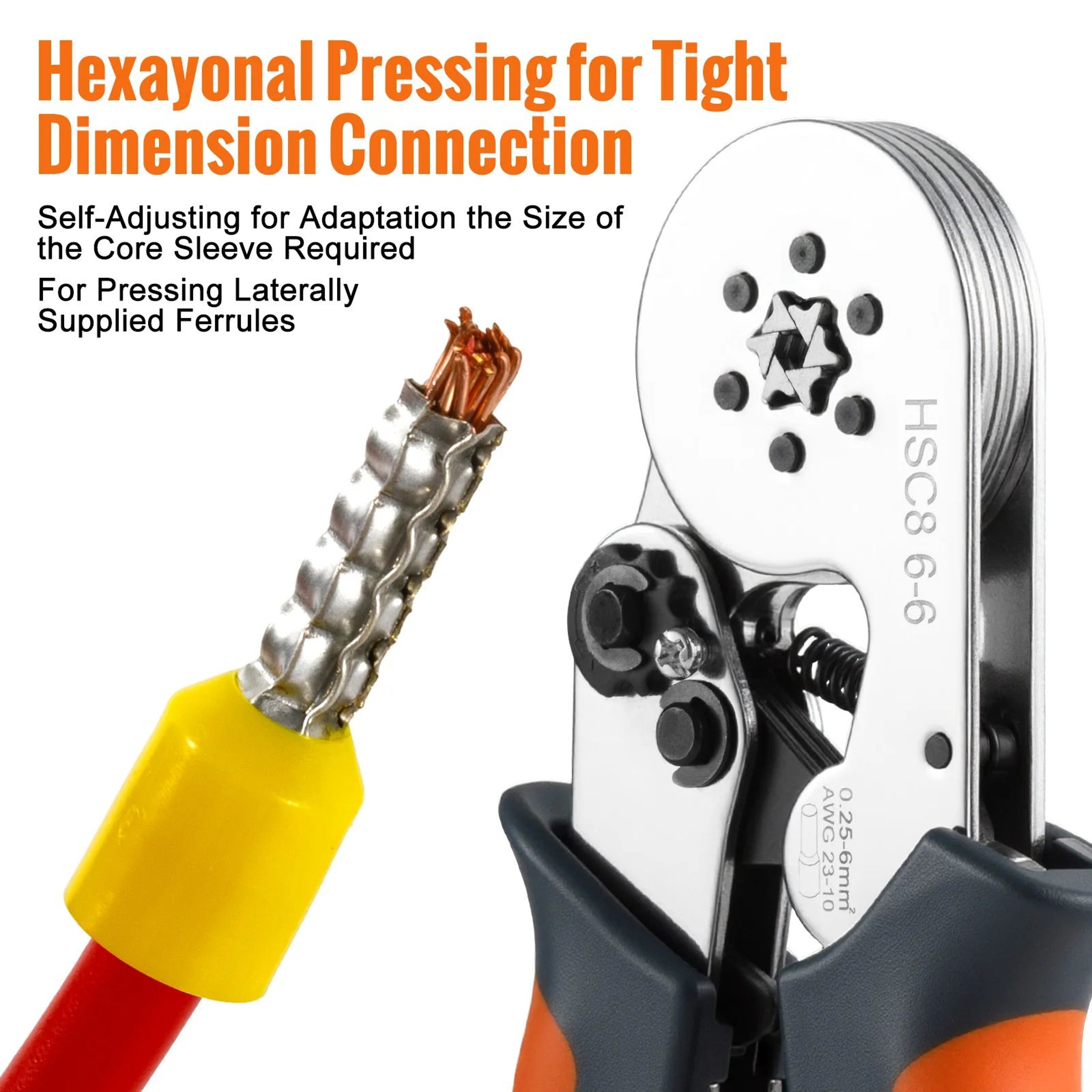HSC8 Mini Ferrule Crimping Tool Pliers For Electrical Wire Terminals AWG 237  AWG 2310 2