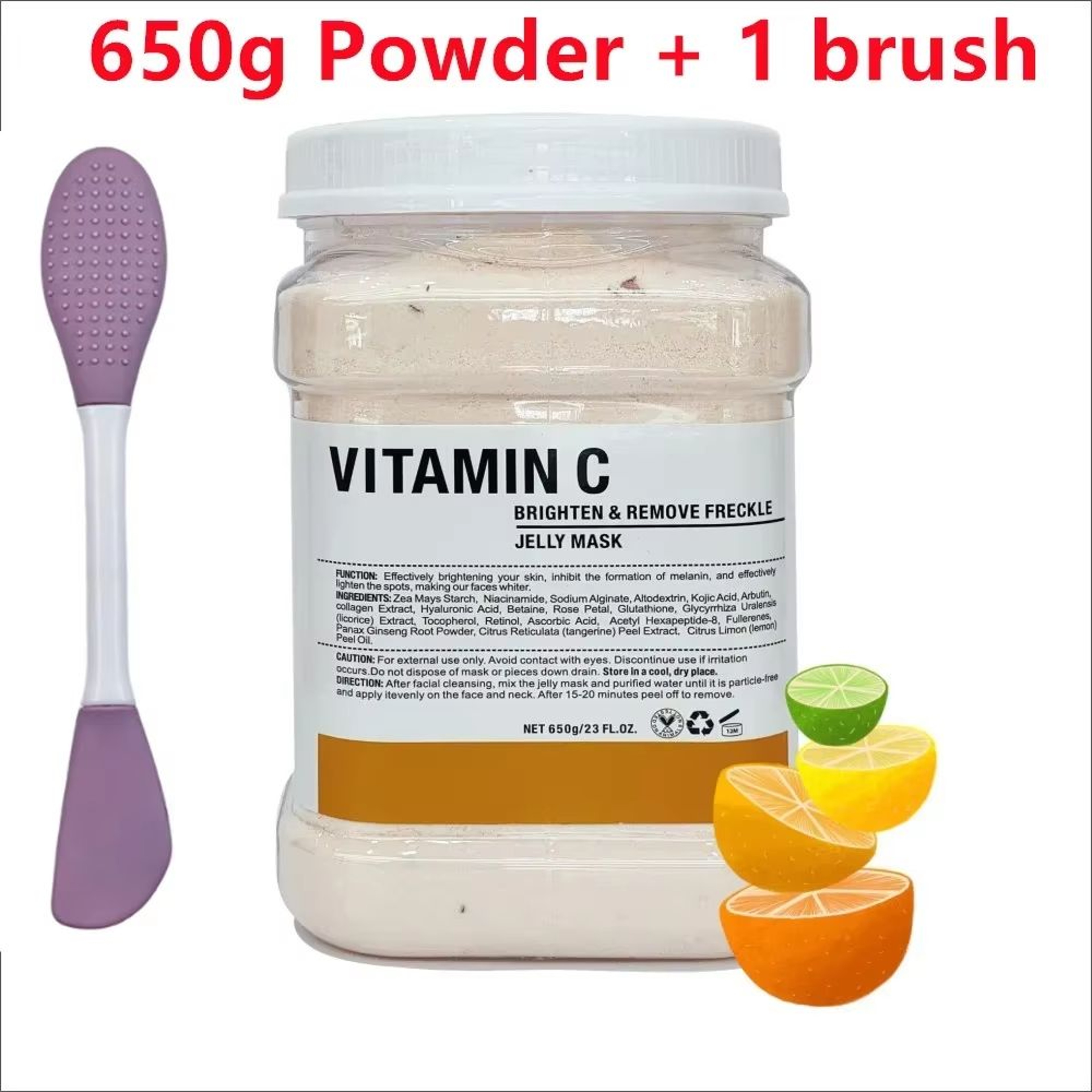 650g Chamomile Hyaluronic Acid Facial Moisturizing Jelly Mask Powder With Silicone Brush 10