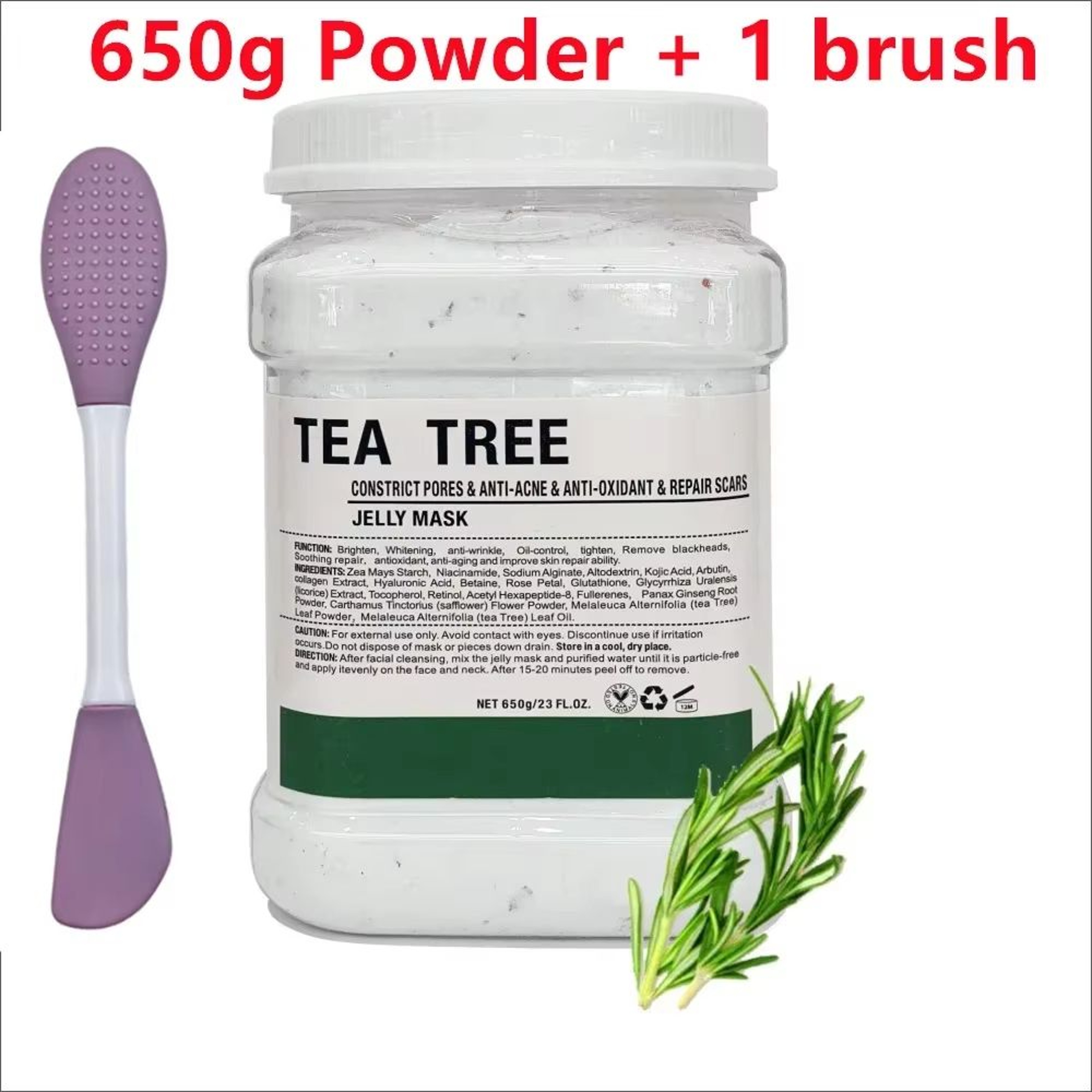 650g Chamomile Hyaluronic Acid Facial Moisturizing Jelly Mask Powder With Silicone Brush 22