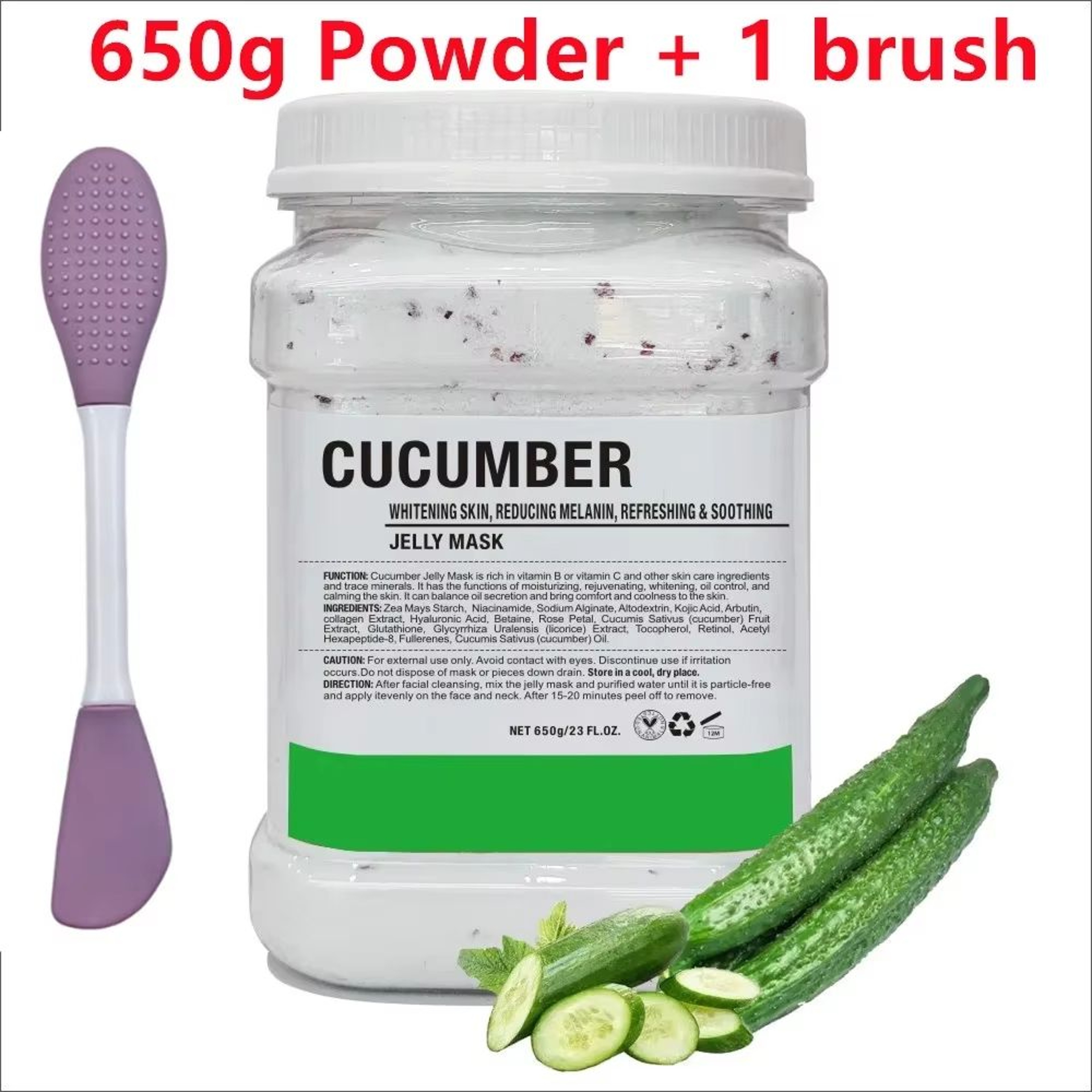 650g Chamomile Hyaluronic Acid Facial Moisturizing Jelly Mask Powder With Silicone Brush 27