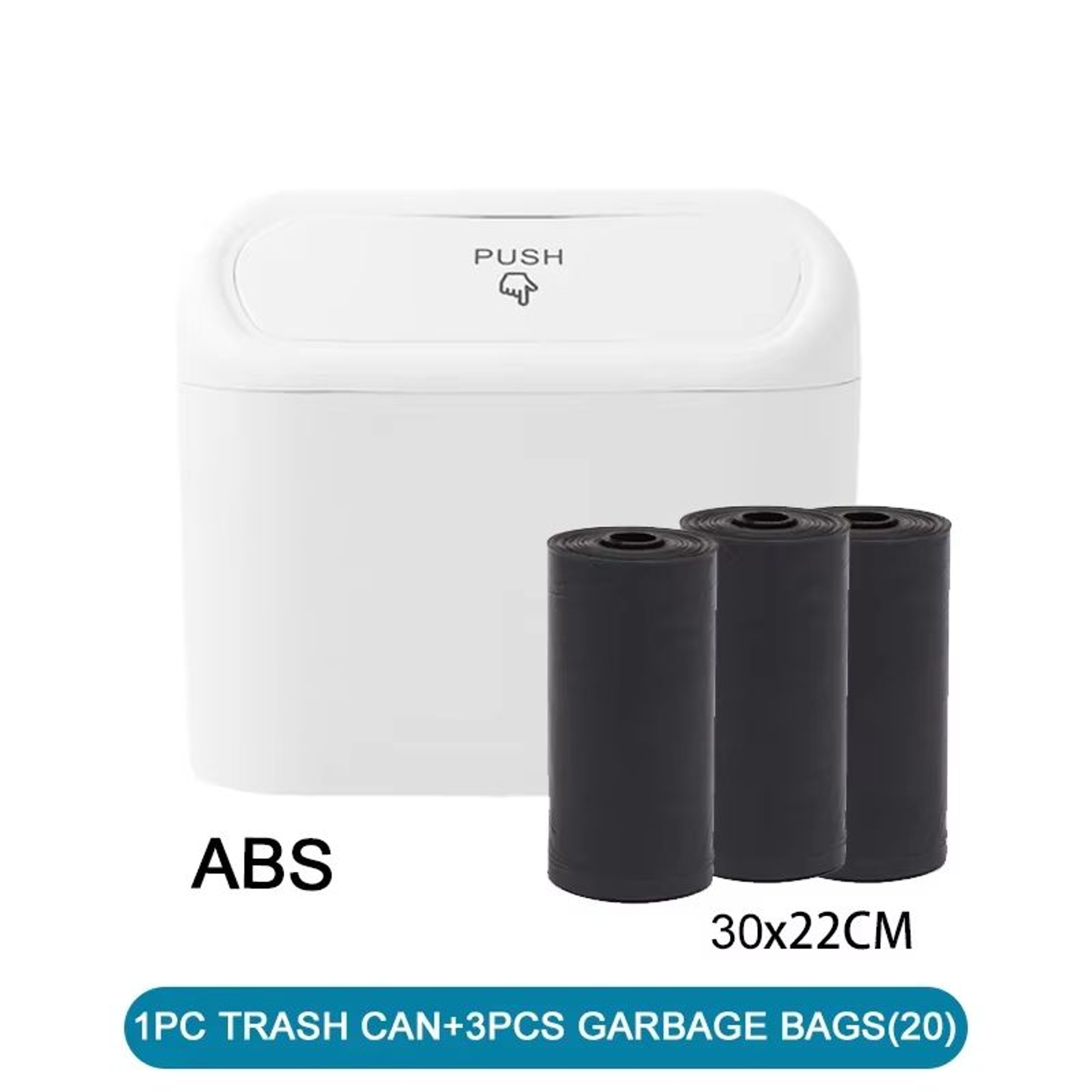 LeakProof Car Trash Can With Lid Mini Garbage Bin And 300 Bags 18
