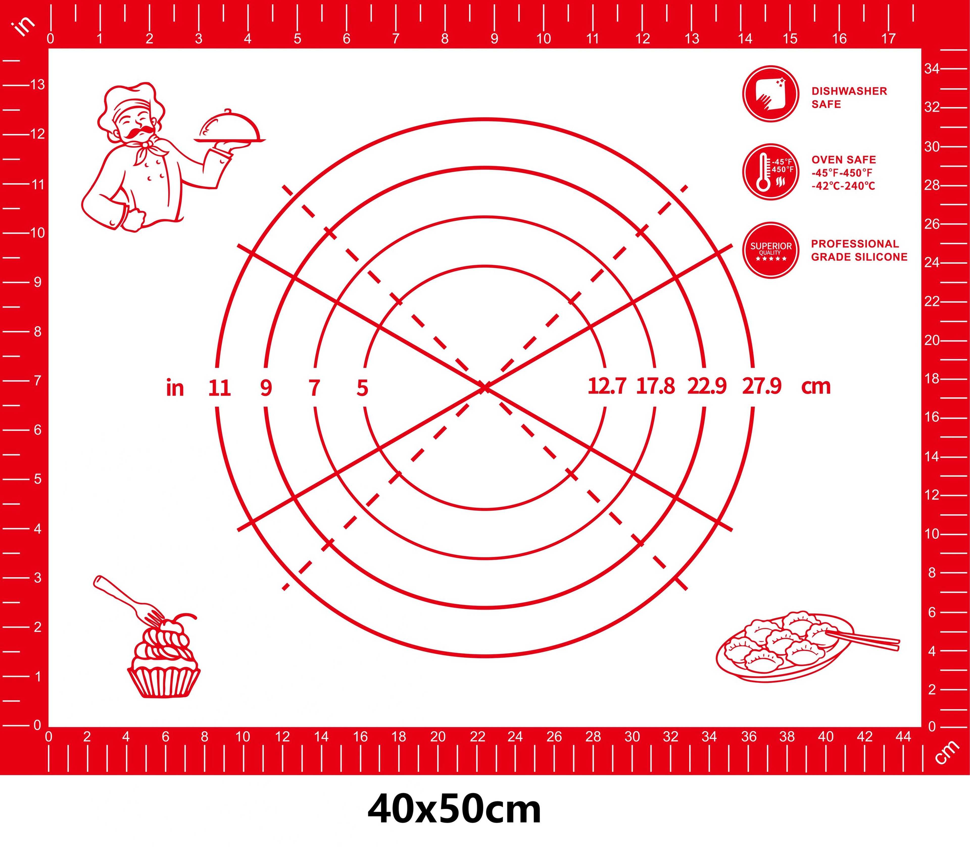 Silicone Baking Mat Dough Kneading Pad NonStick Kitchen Cooking Mat 17