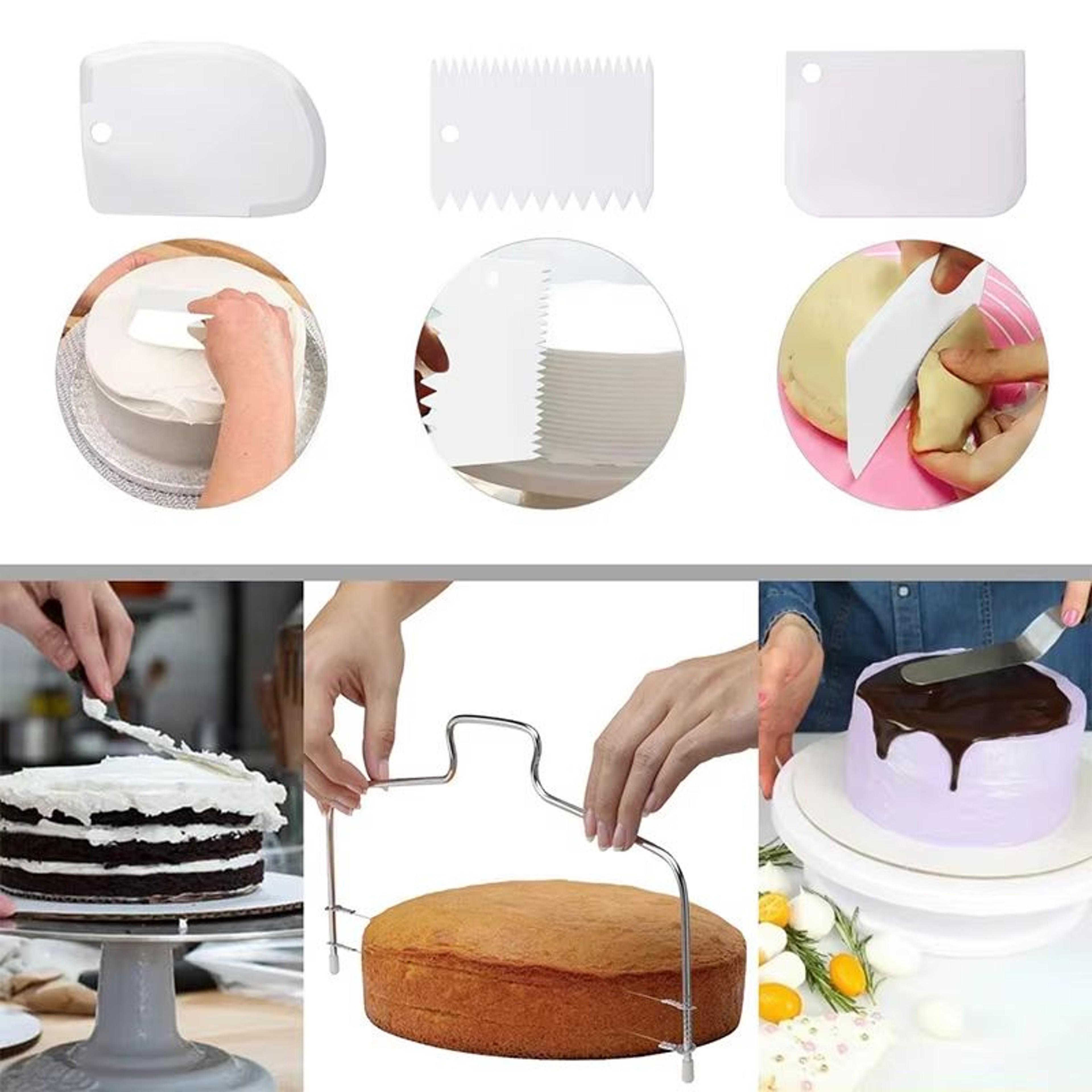 7Piece Cake Decorating Tools Kit With Rotating Turntable And Icing Tools 2