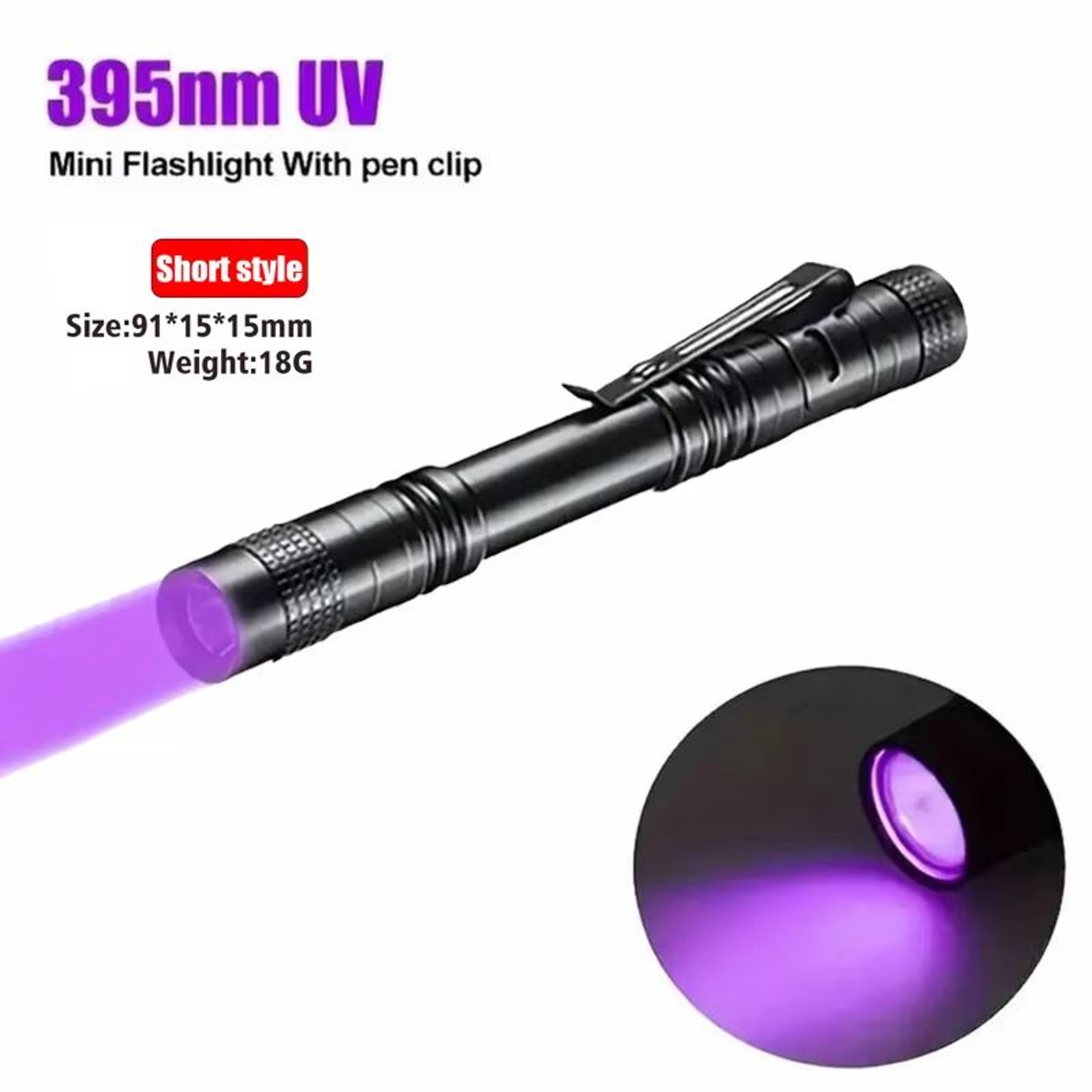395nm UV Flashlight Portable Black Light Torch For Pet Stain  Scorpion Detection 6