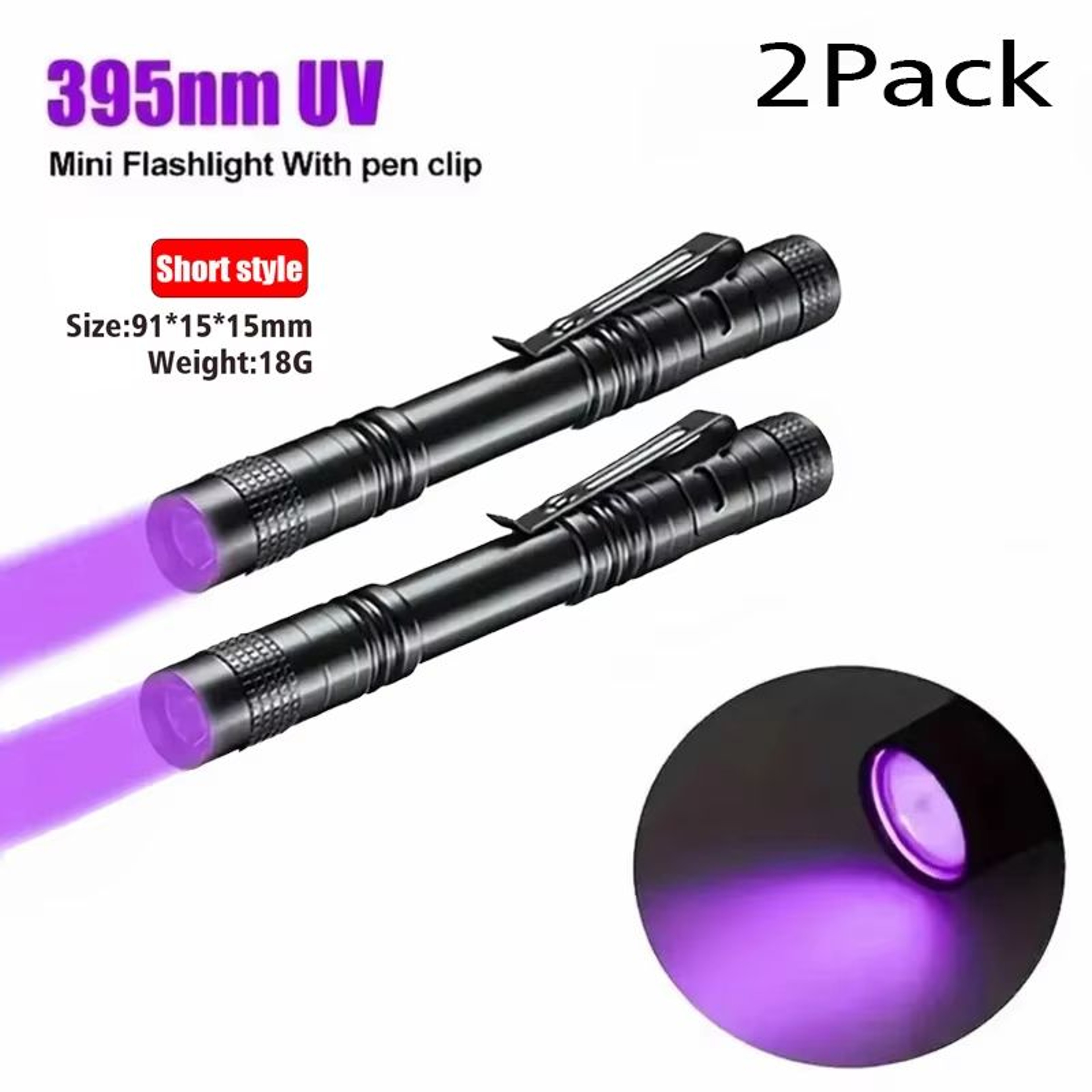 395nm UV Flashlight Portable Black Light Torch For Pet Stain  Scorpion Detection 9