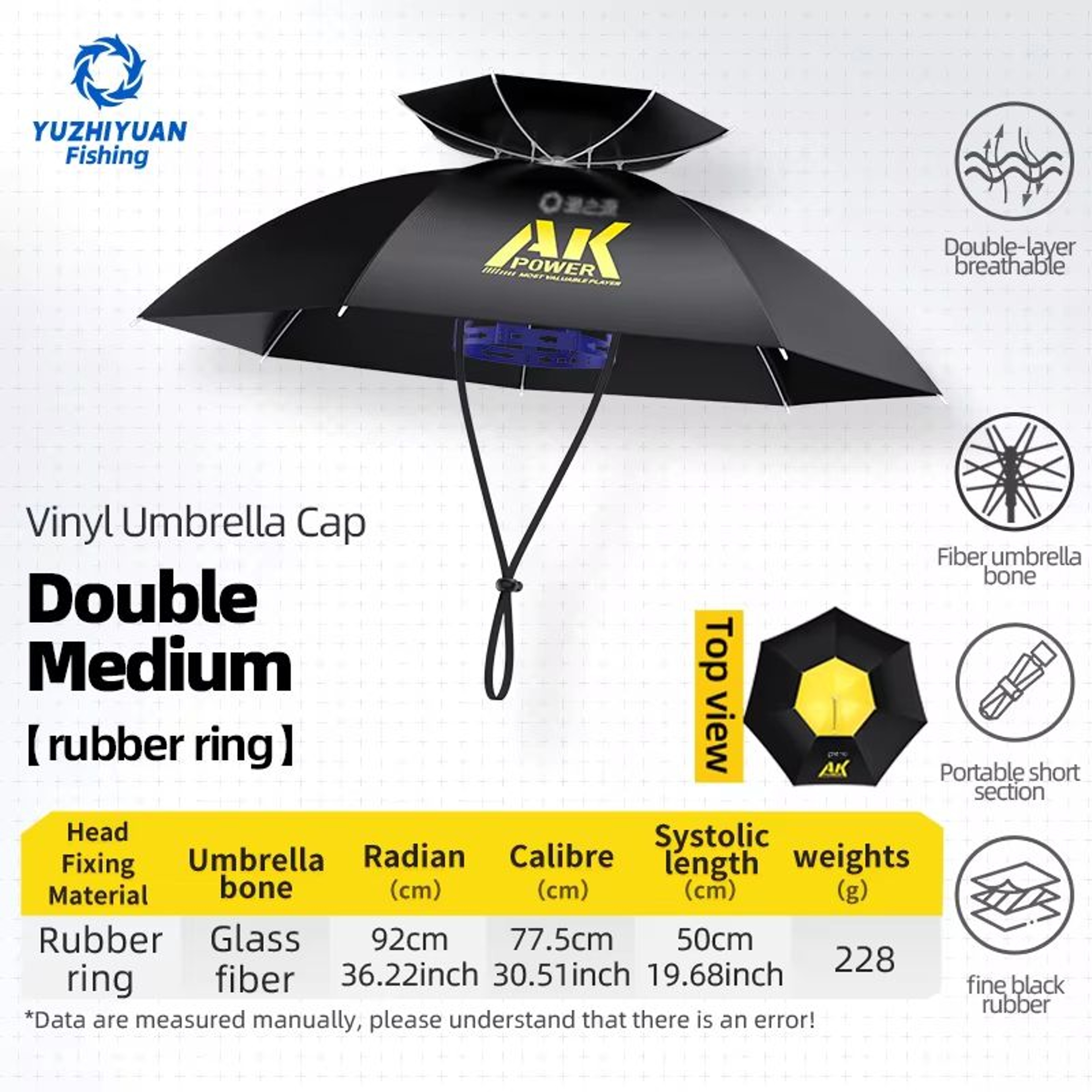 HandsFree Folding Umbrella Hat UPF 50 Waterproof Sun Protection Headwear 10