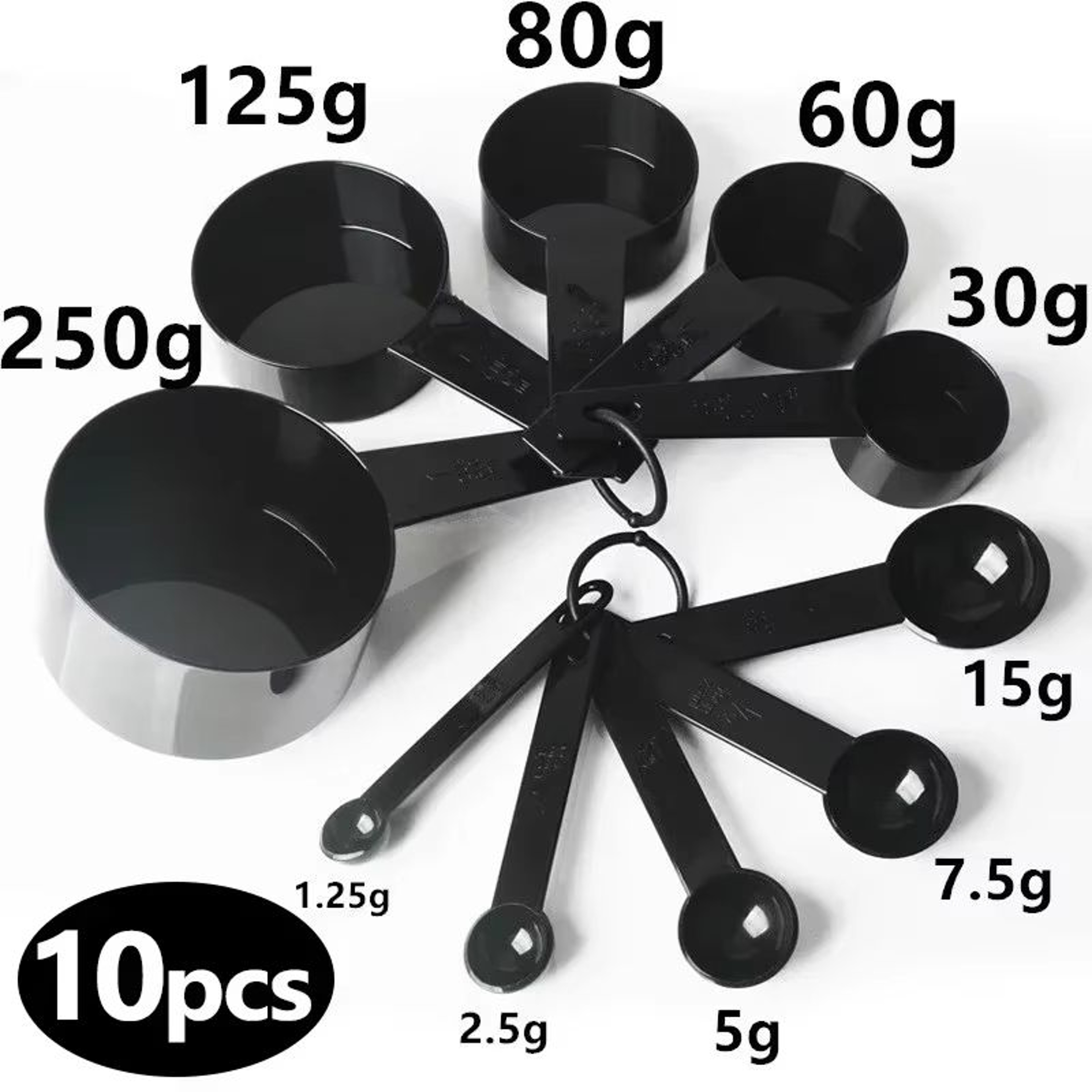 10Piece Measuring Spoons And Cups Set Kitchen Cooking And Baking Tools 0