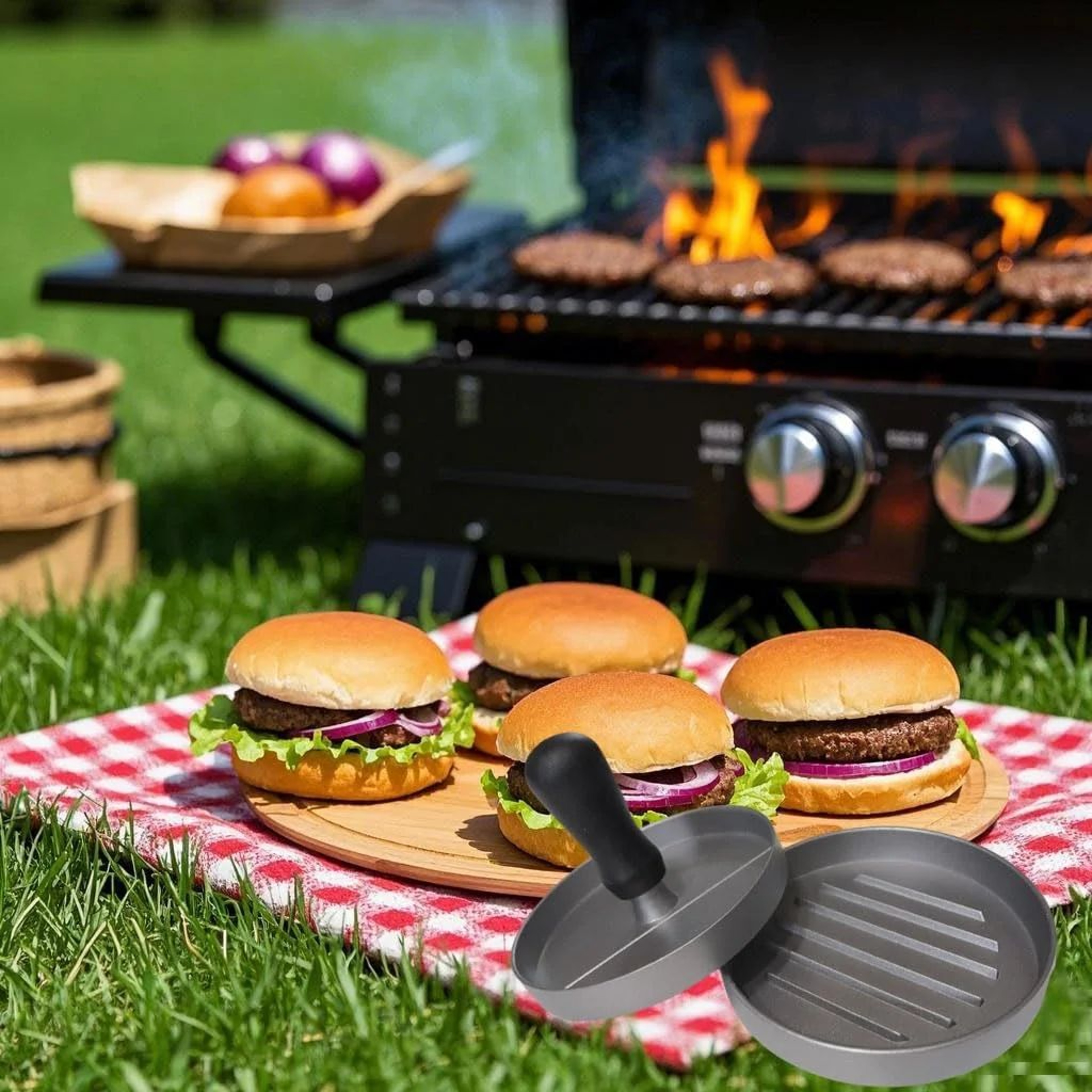 Aluminum Burger Press Patty Maker For Kitchen And BBQ Grill 5