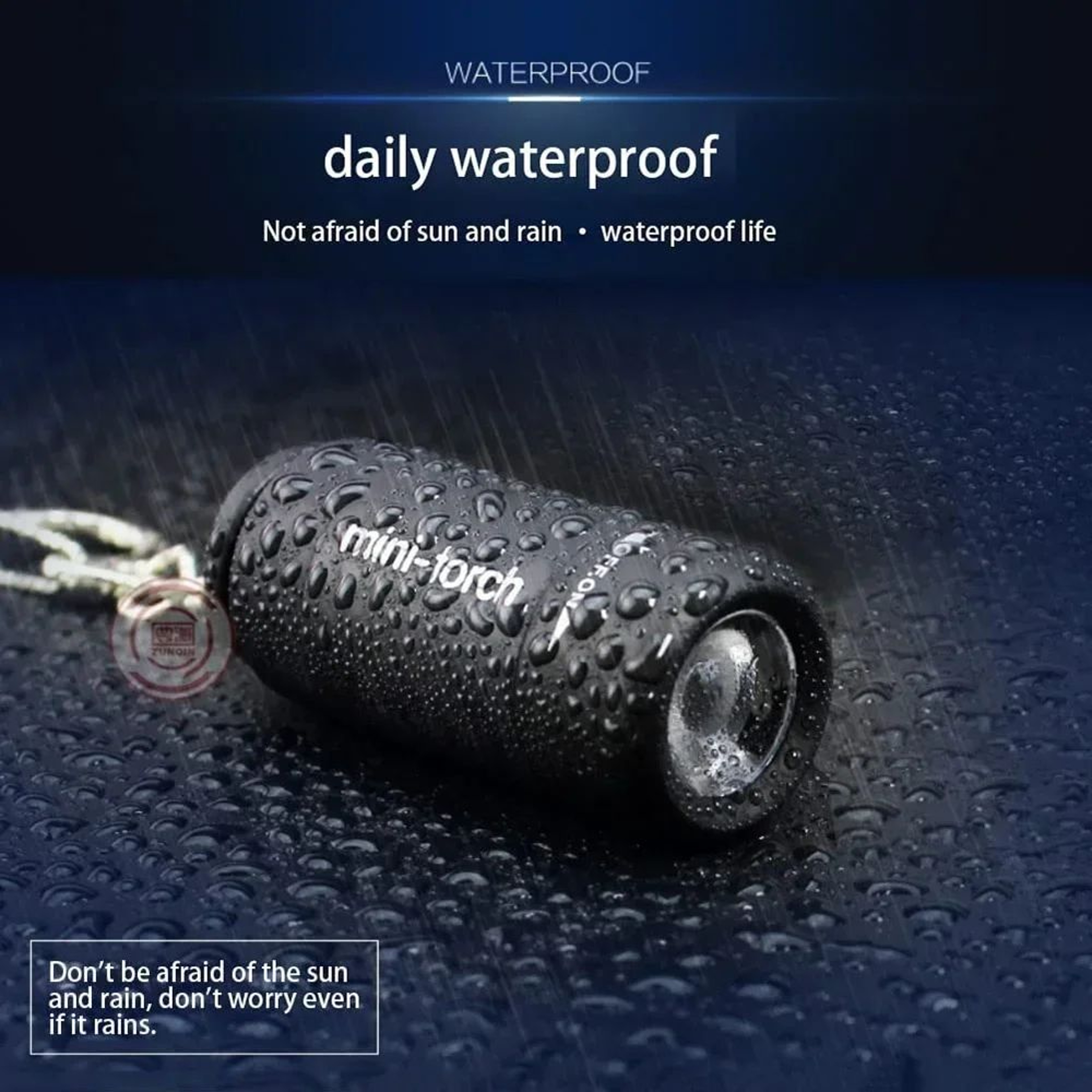 USB Rechargeable LED Pocket Keychain Flashlight Waterproof Mini Torch 3