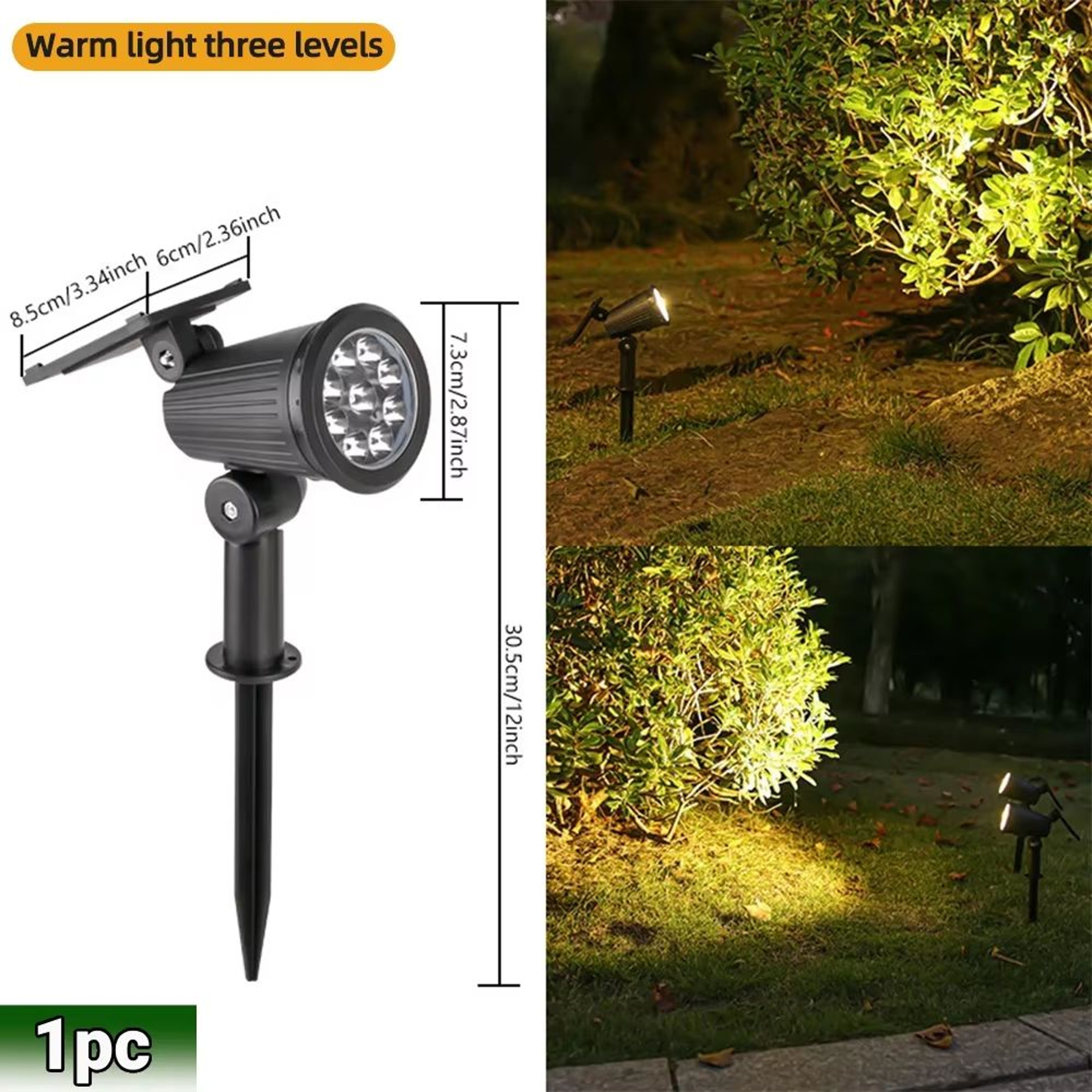 RGB Solar Spot Lights 9LED IP65 Waterproof Outdoor Landscape Lights Brightness Adjustable 7
