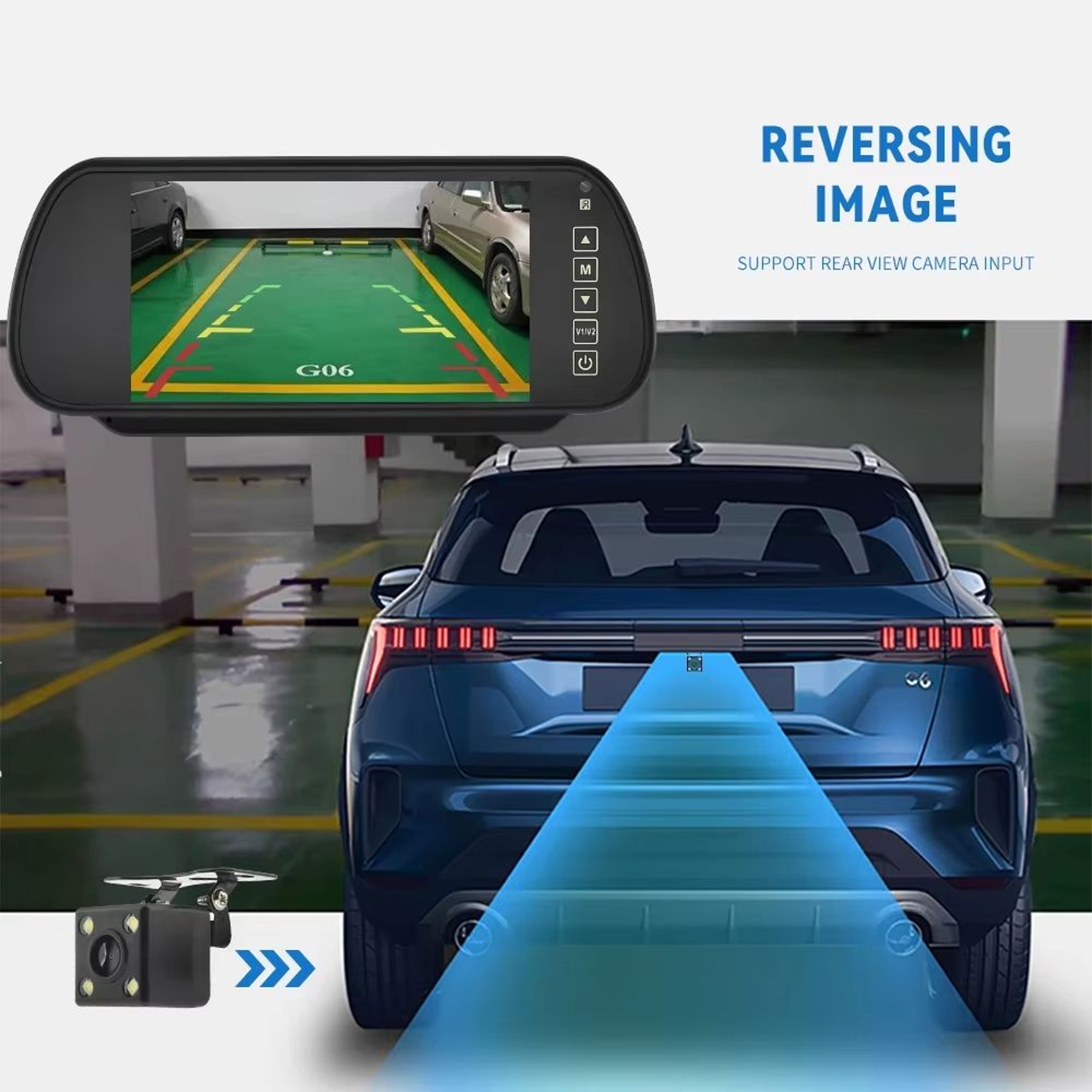 7 HD Rear View Camera System With Mirror Monitor For Universal Car Parking 5