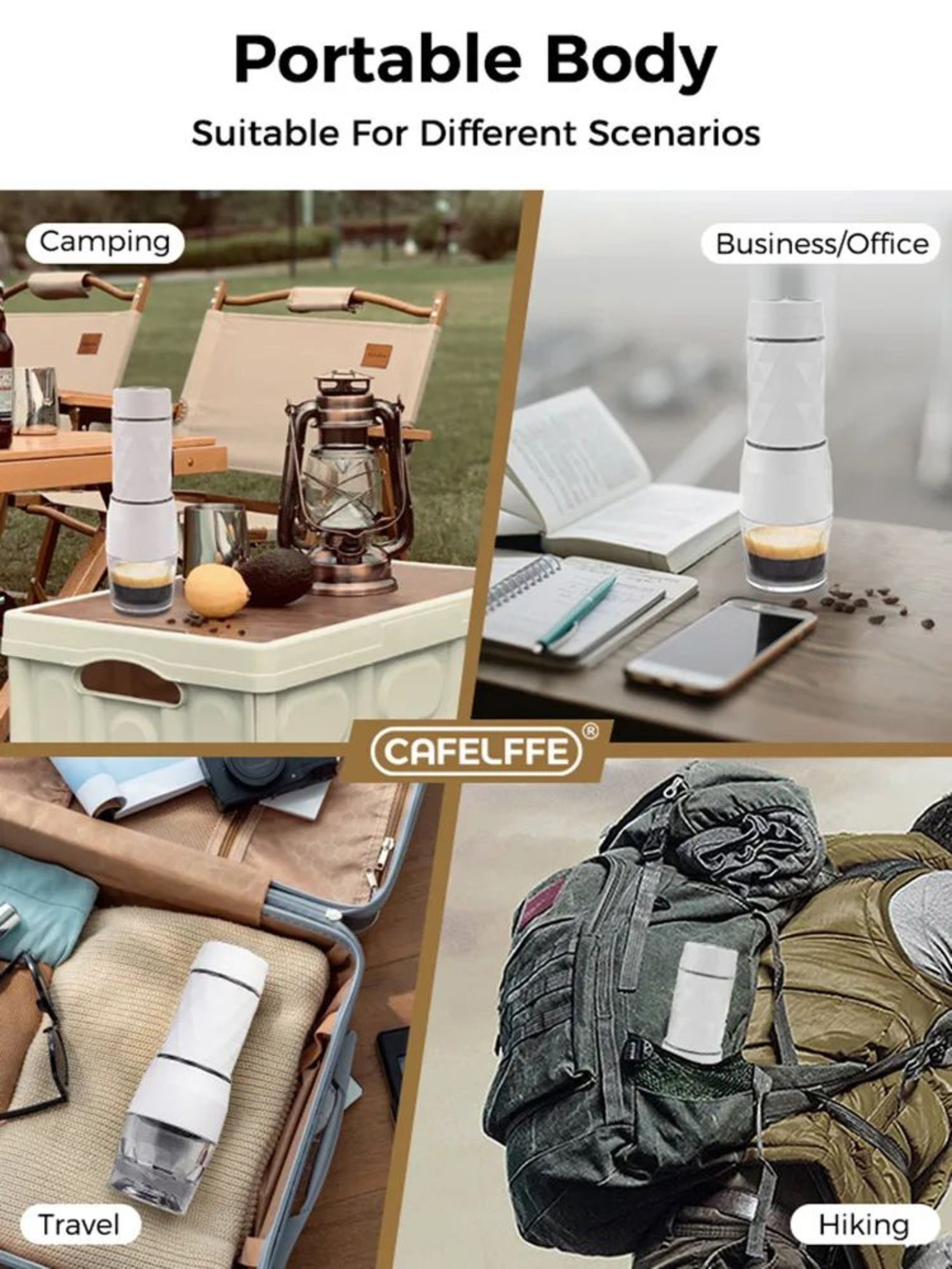 Cafelffe 3in1 Portable Coffee Maker Manual Espresso Brewer For Travel 5