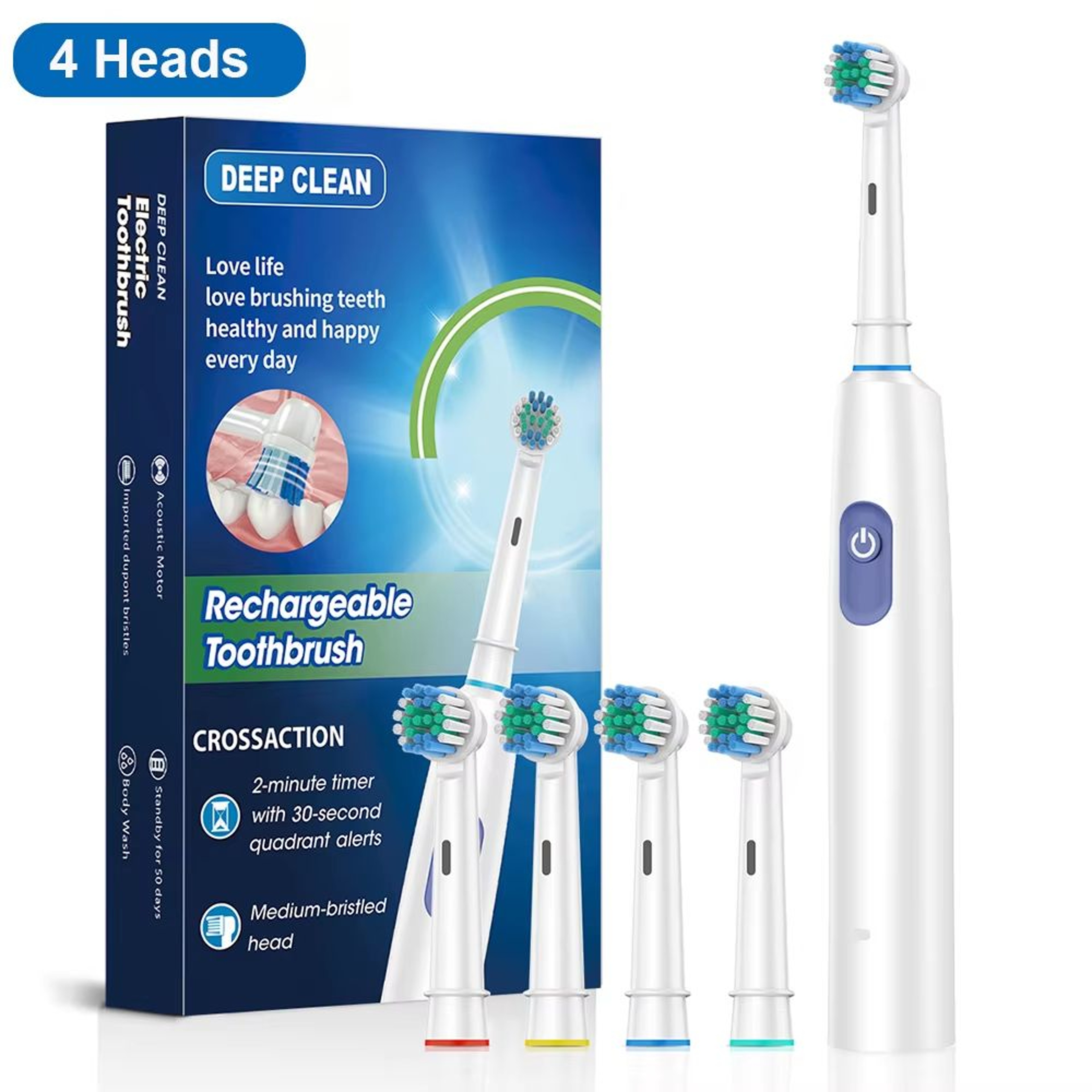 Rechargeable Rotary Electric Toothbrush For Adults With 8 Soft Brush Heads 7