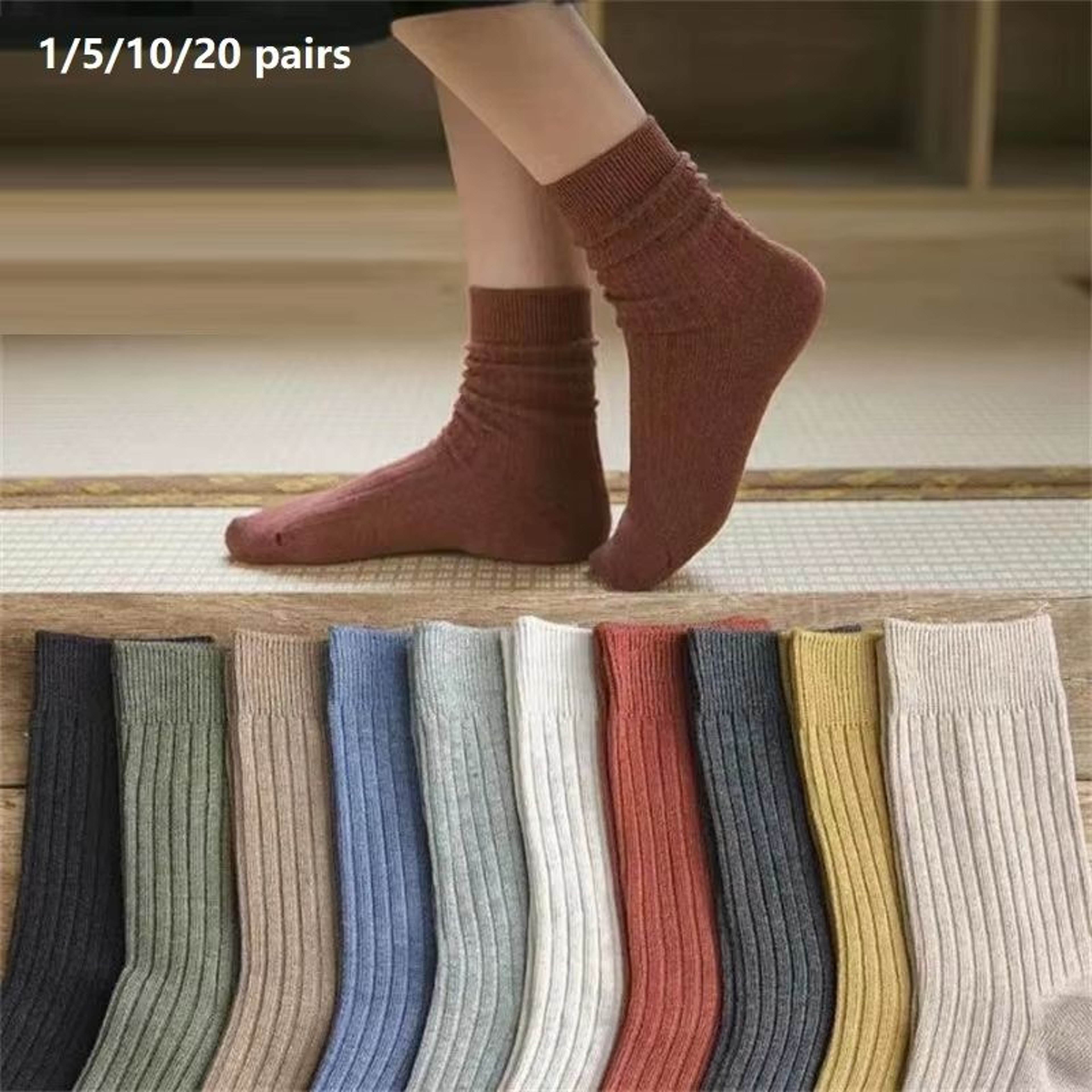 Vibrant Mixed Color Striped Comfort Crew Socks For Women 520 Pairs 0
