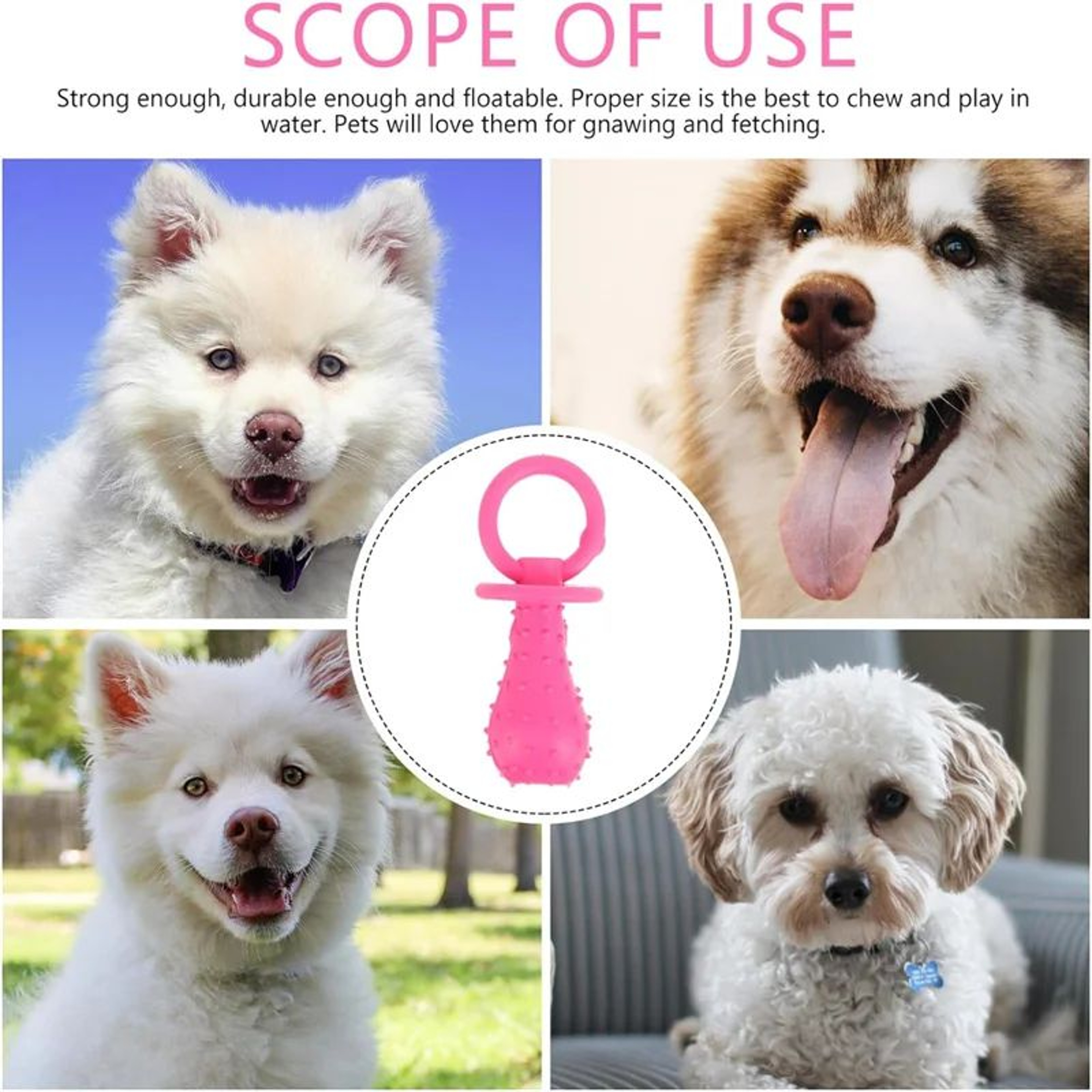 Interactive Rubber Pacifier Dog Toy Elastic Chew Toy For Teeth Cleaning 2