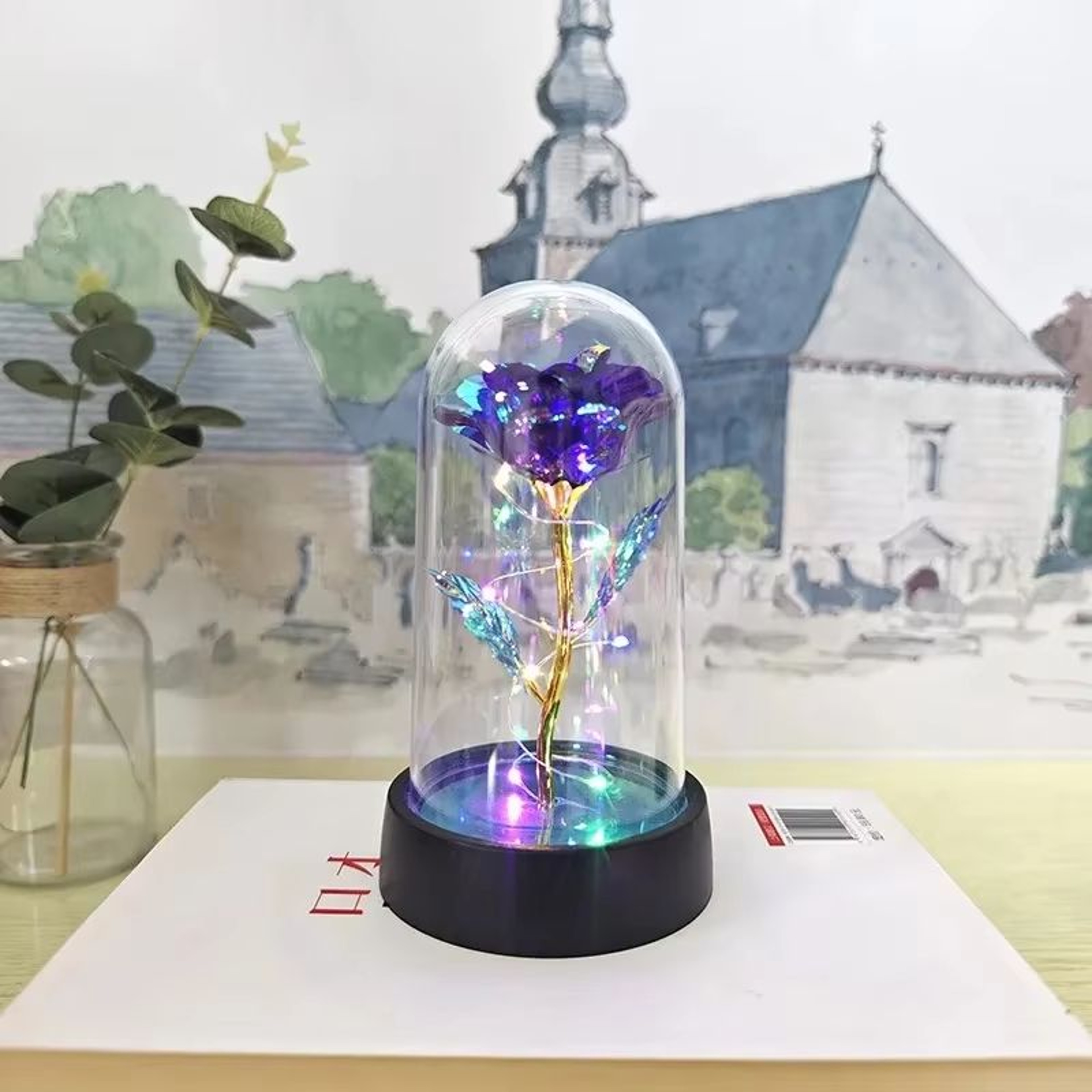 Eternal Artificial Rose LED Light Flower Valentines Gift For Girlfriend 15