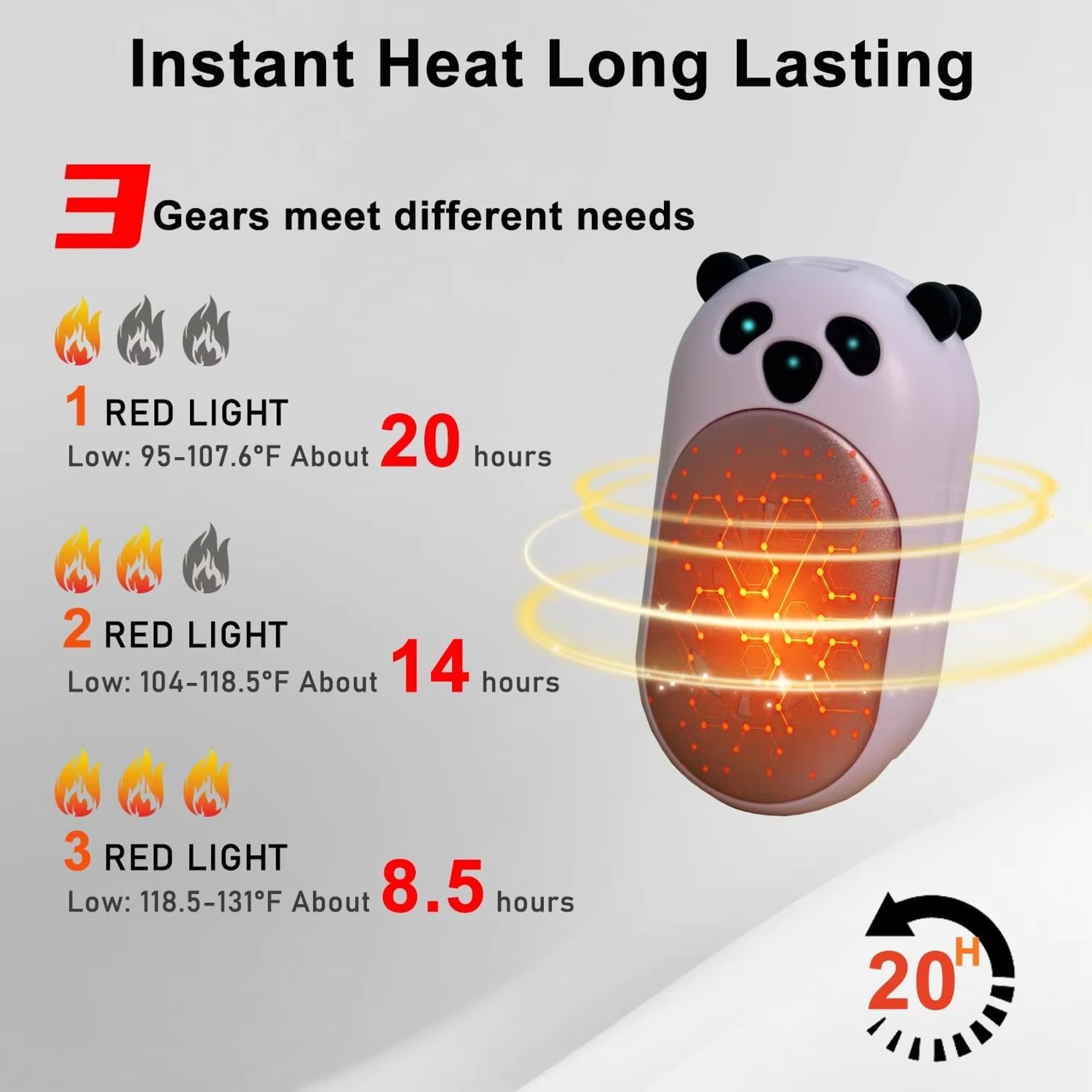 AI Rechargeable Hand Warmers 2Pack 6000 MAh Portable Outdoor Heater 1
