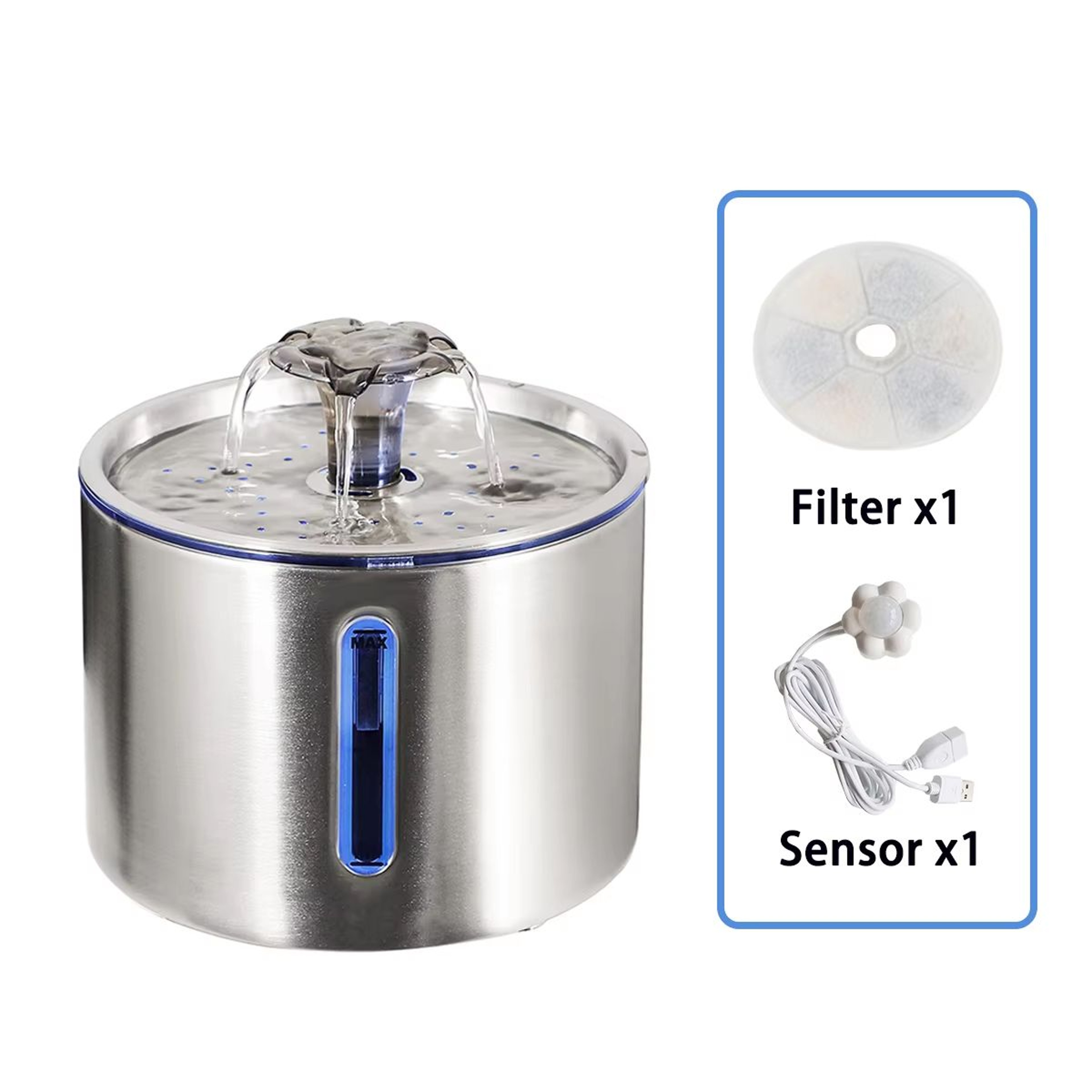 Stainless Steel Automatic Cat Water Fountain 8454 Fl Oz Pet Hydration Dispenser 7
