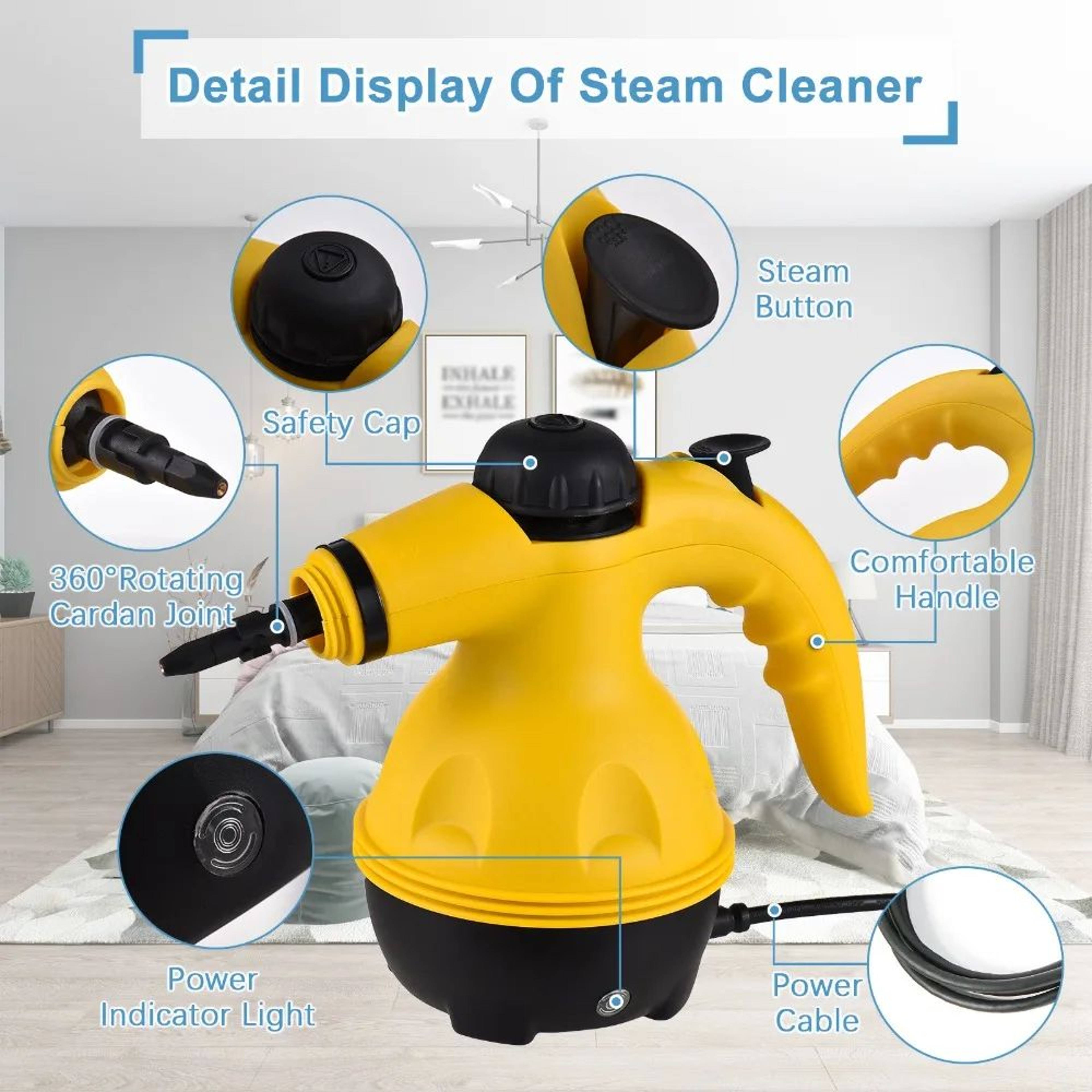 HandHeld High Temperature Steam Cleaner For Kitchen Bathroom Car And Home Cleaning 1