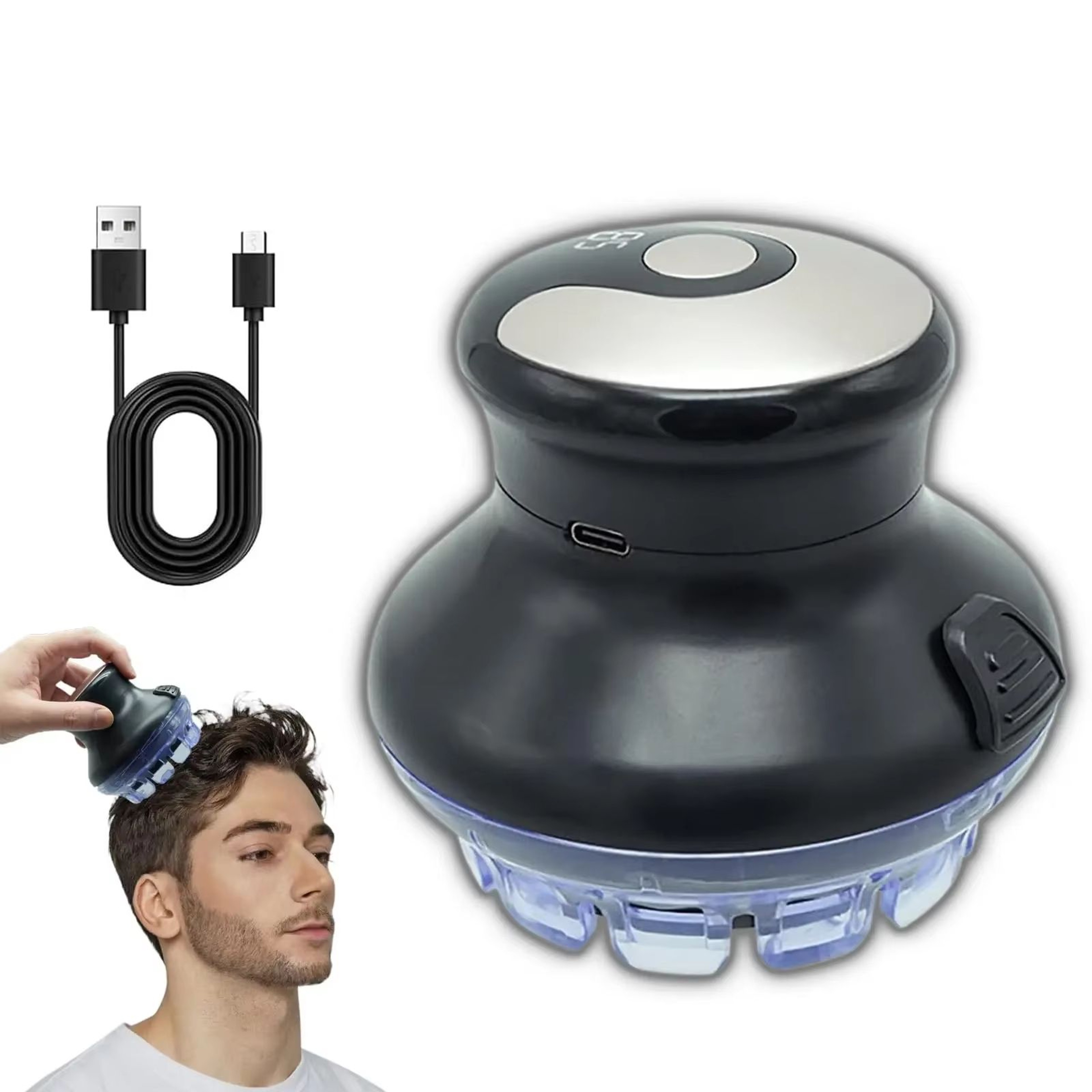 2025 Round Wireless Hair Clipper With LED Display And Adjustable Length 6