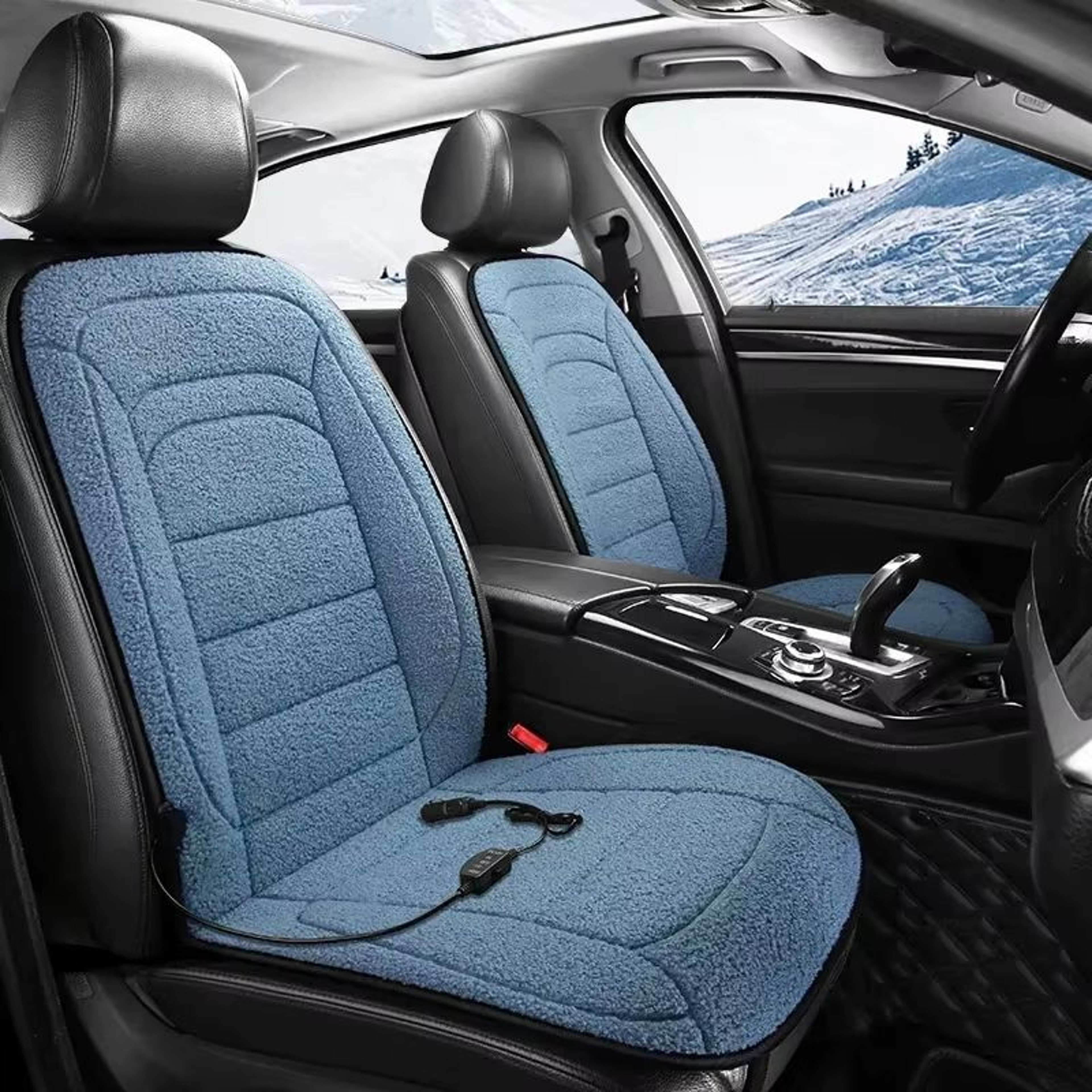 TINSOL 12V Heated Car Seat Cover  Winter Heated Cushion For Back  Seat 0