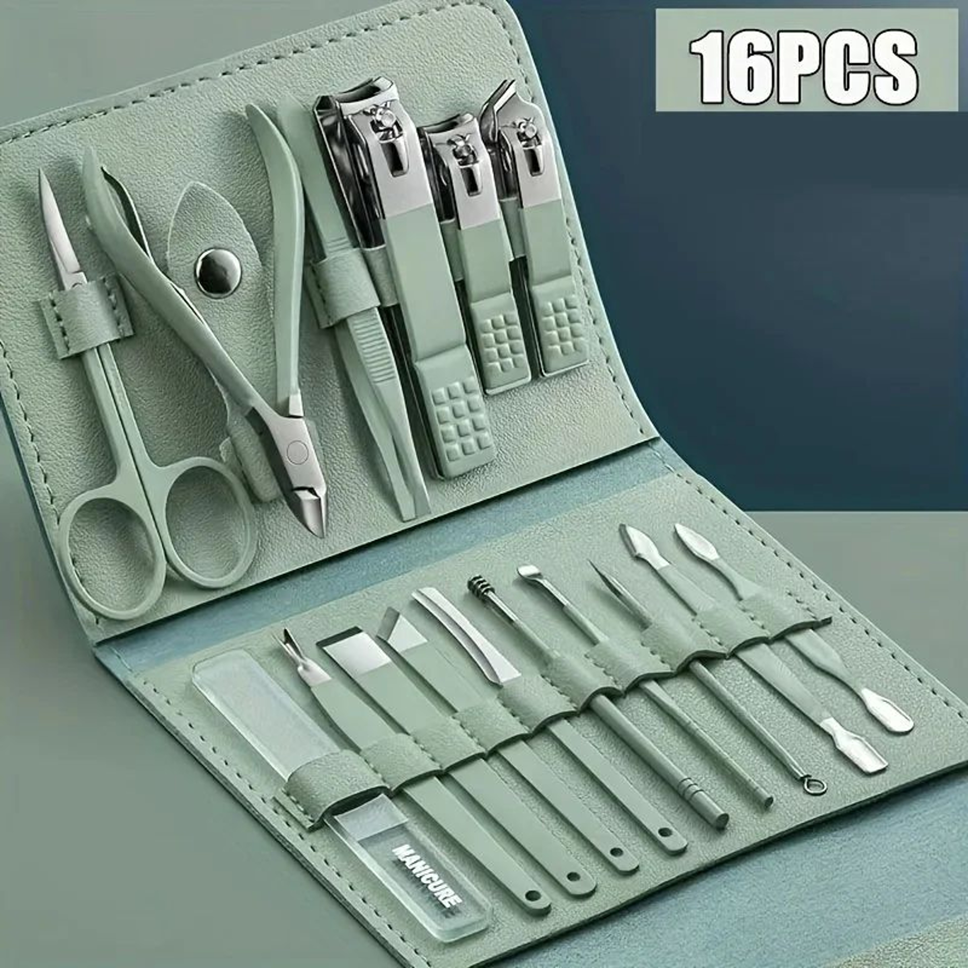 TINSOL 16Piece Professional Nail Clippers And Cuticle Nippers Set With Travel Case 0