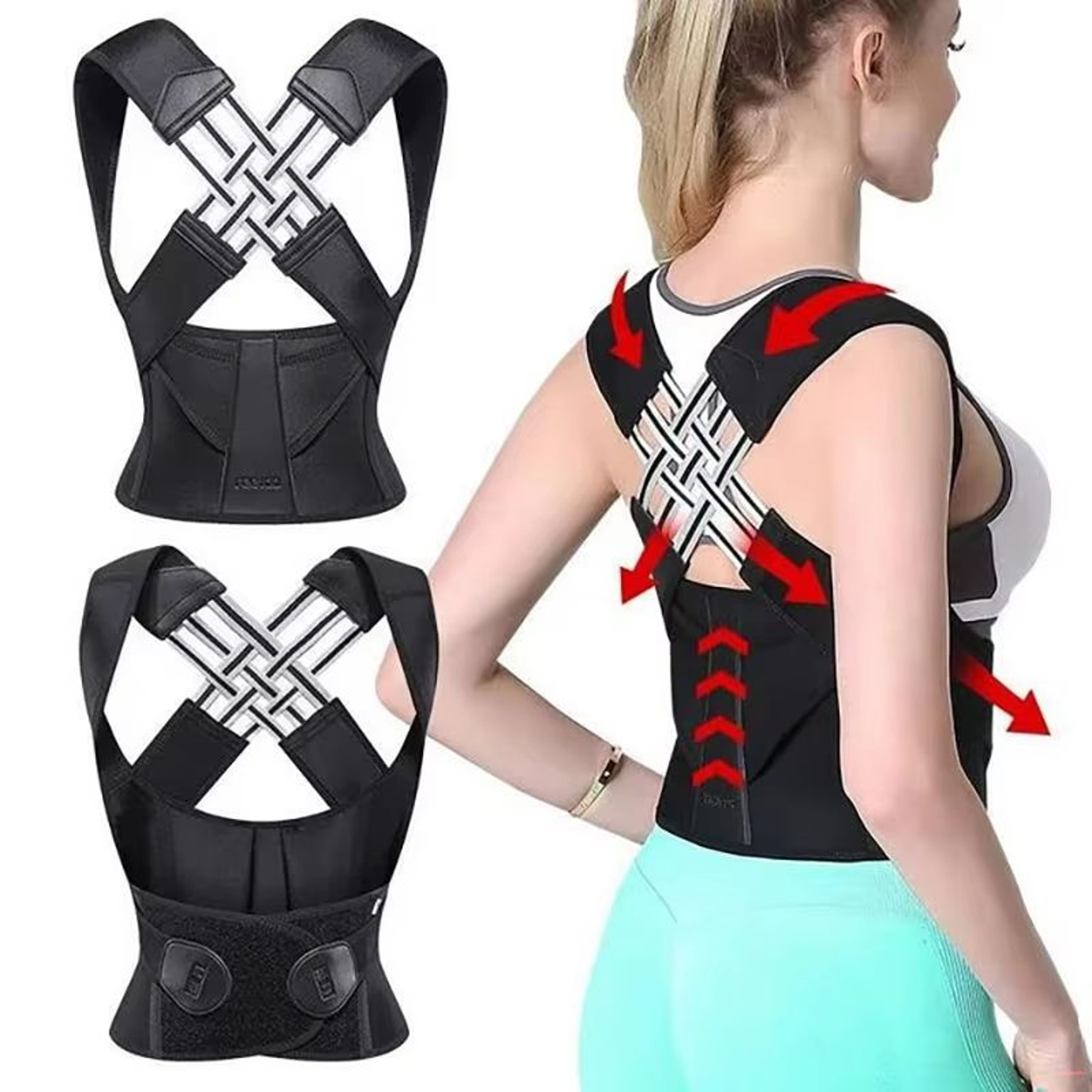 TINSOL Back Brace Posture Corrector Adjustable Full Back Support 1