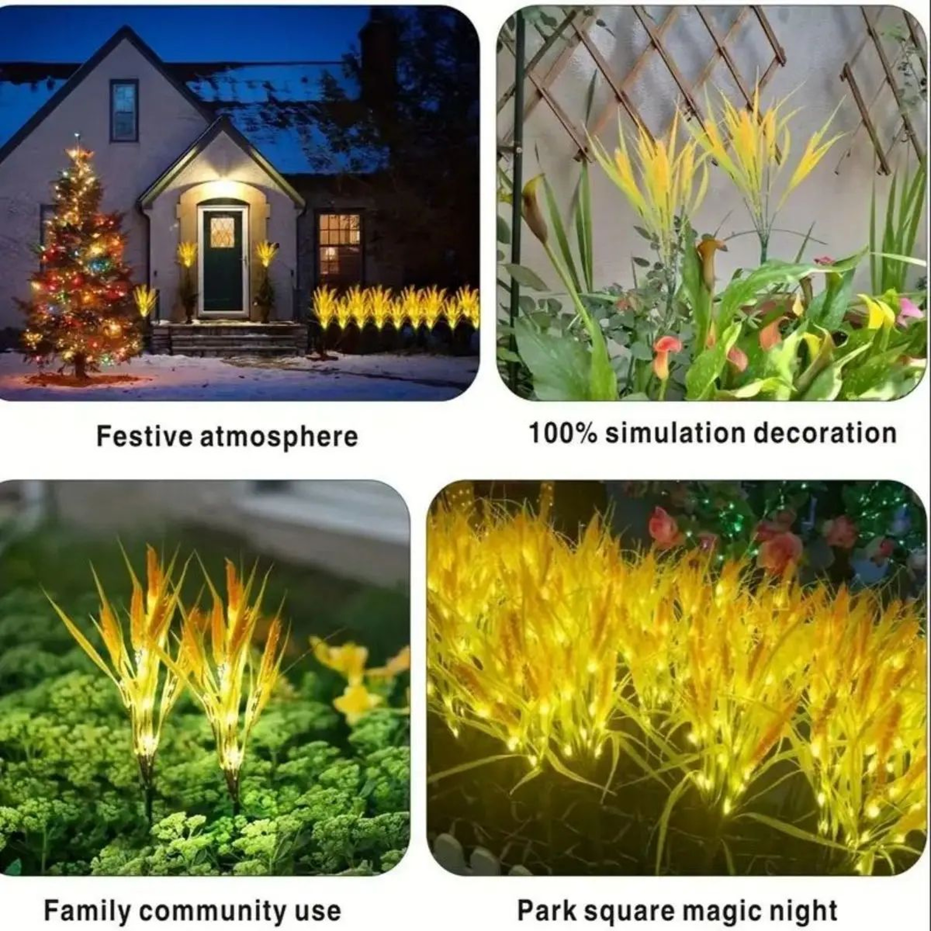 Autumn Wheat Solar Pathway Lights LED Outdoor Waterproof Yard Decor 4