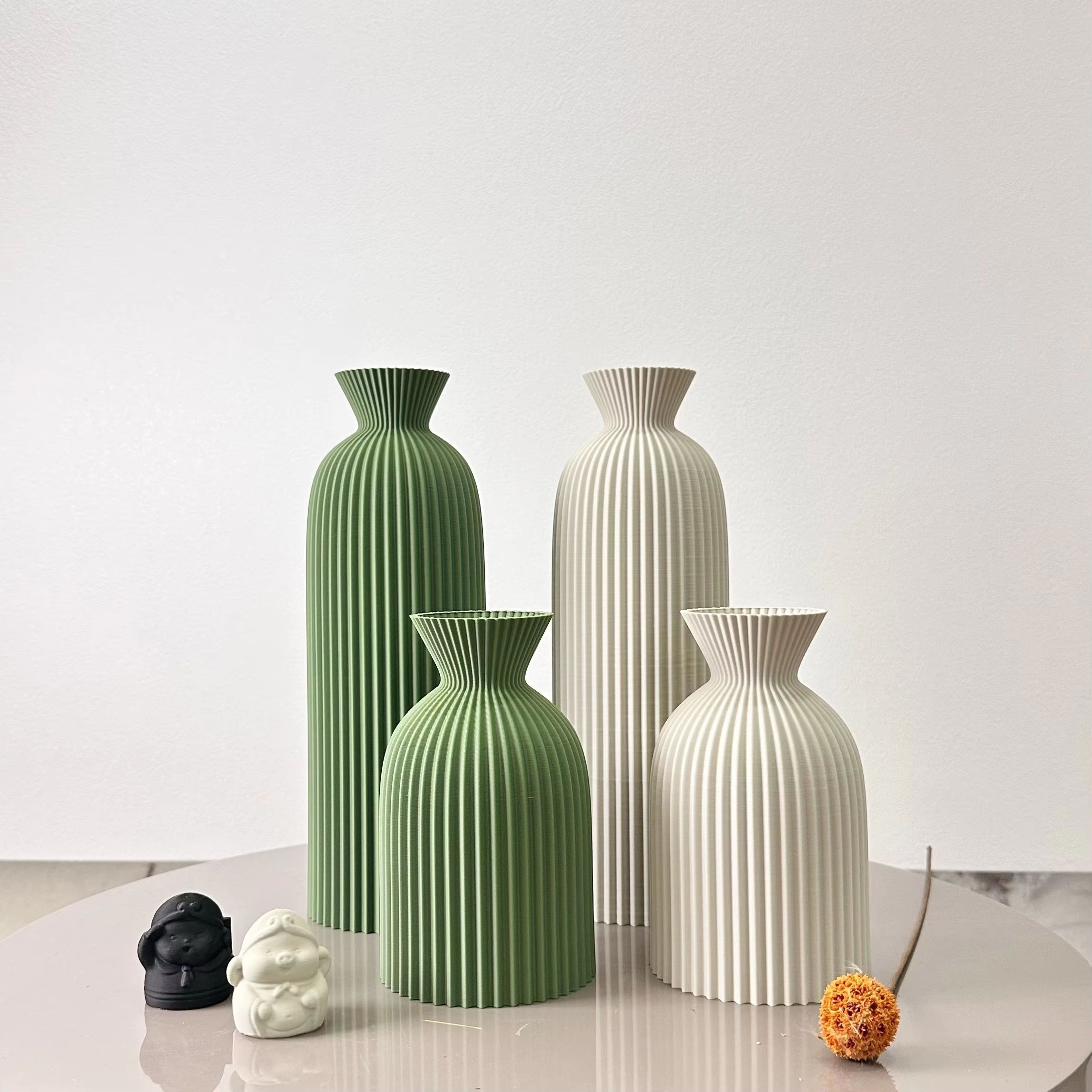 2Piece Wavy Pattern Art Dry Vases Decorative Home Desktop Ornament 4
