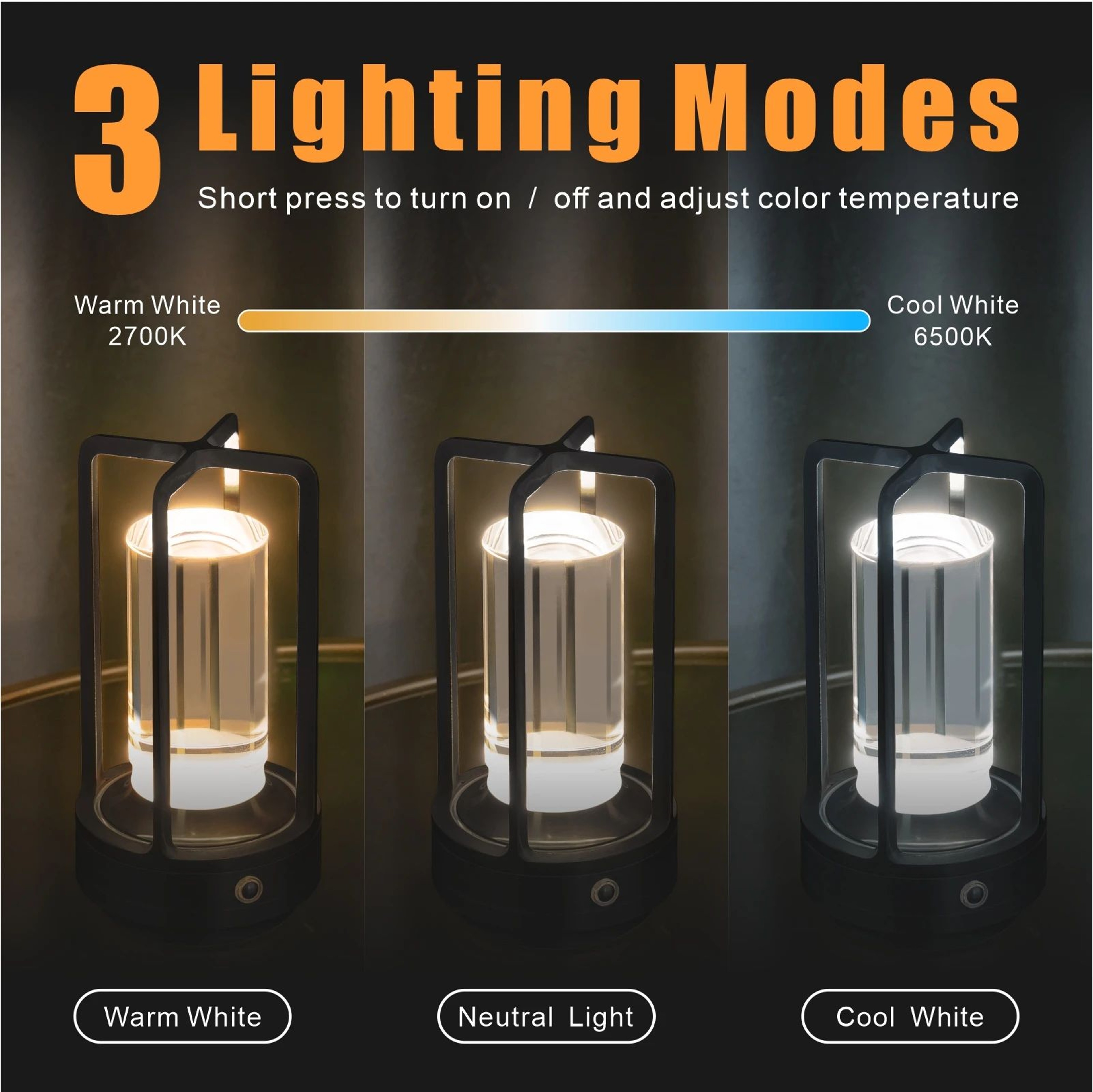 GGbingo Cordless LED Table Lamp Portable Atmosphere Light For Home Outdoor Use 1