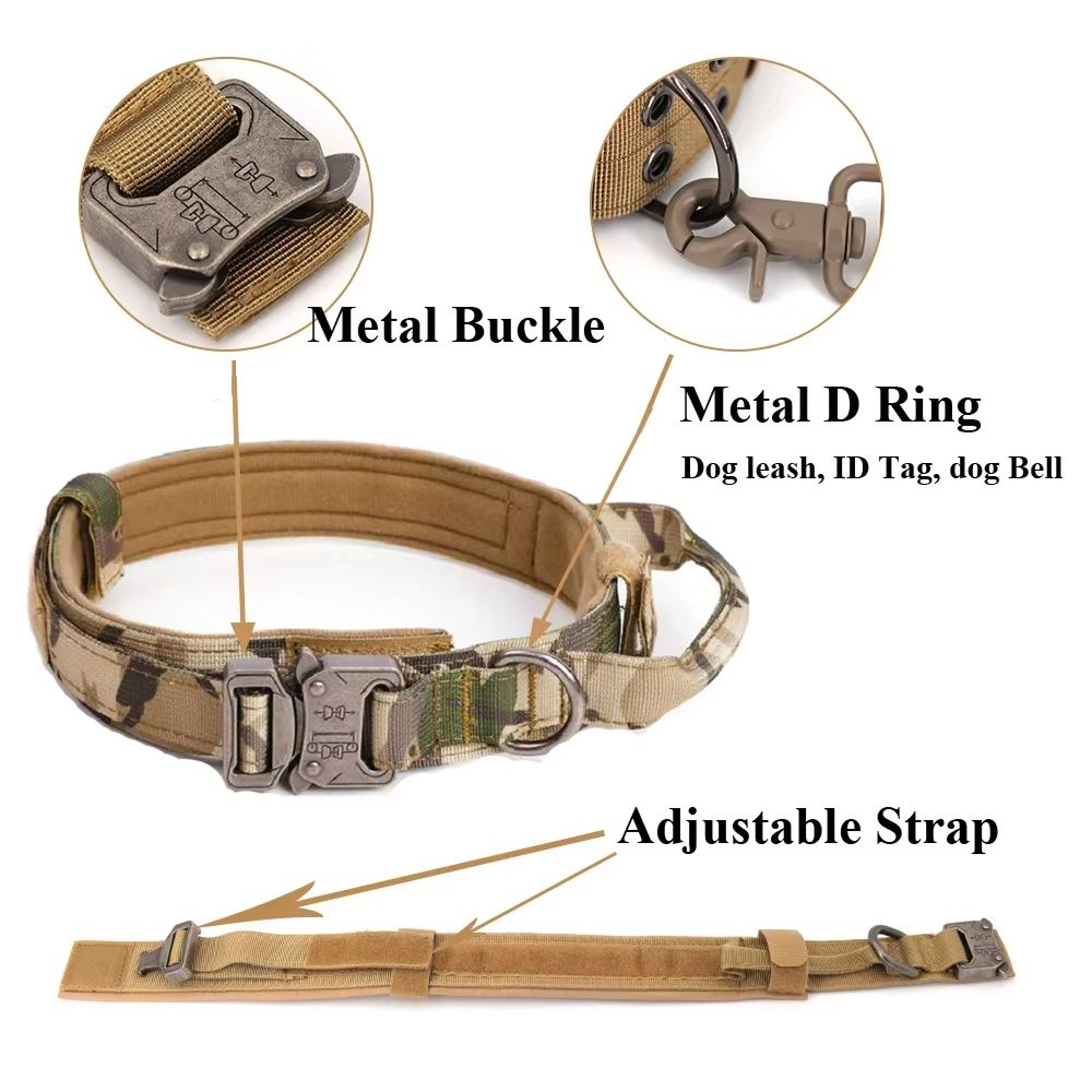 Tactical Dog Harness With MOLLE Pouch And Leash For Large Dogs 1