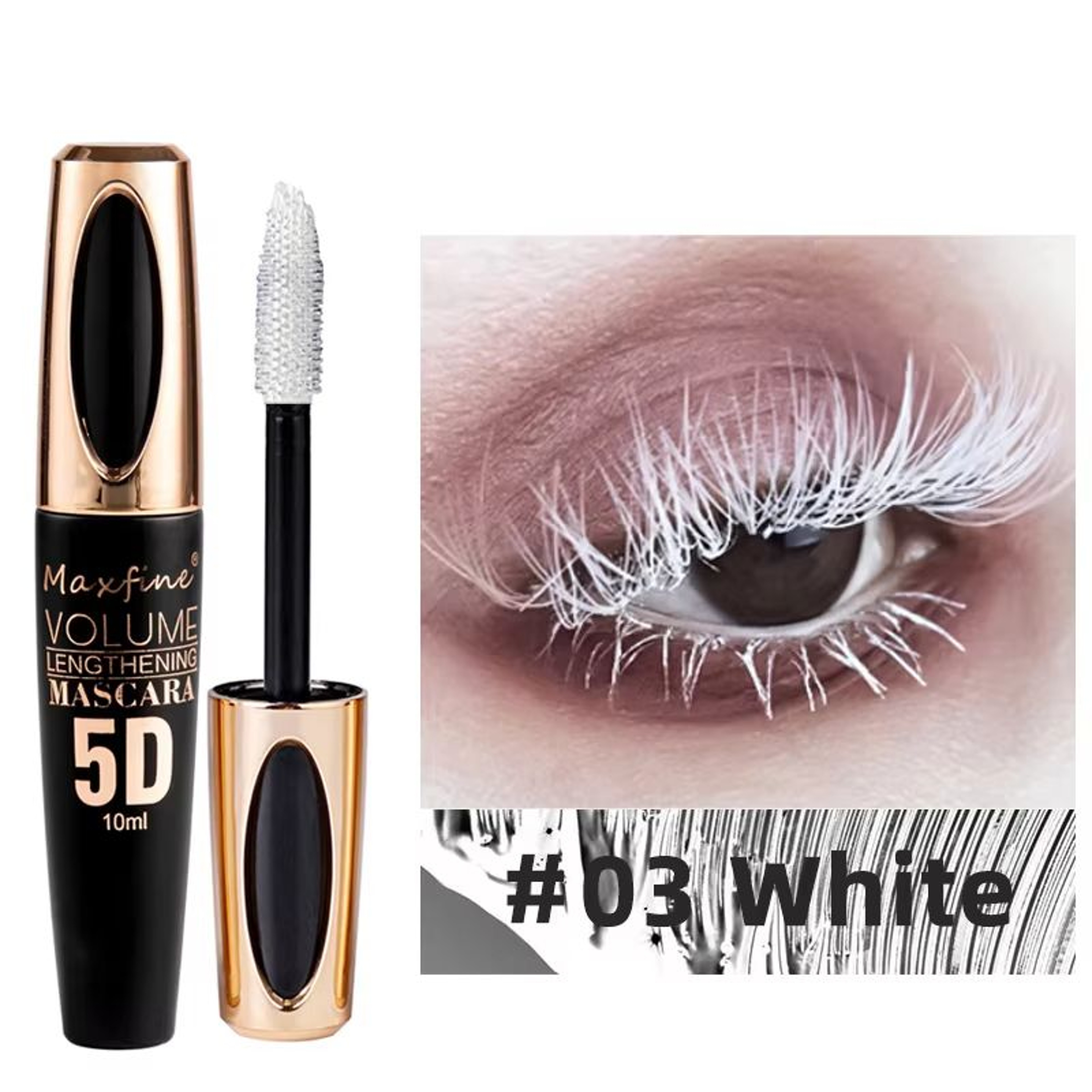 5D Silk Mascara Black Waterproof Lengthening Lash Enhancer 6