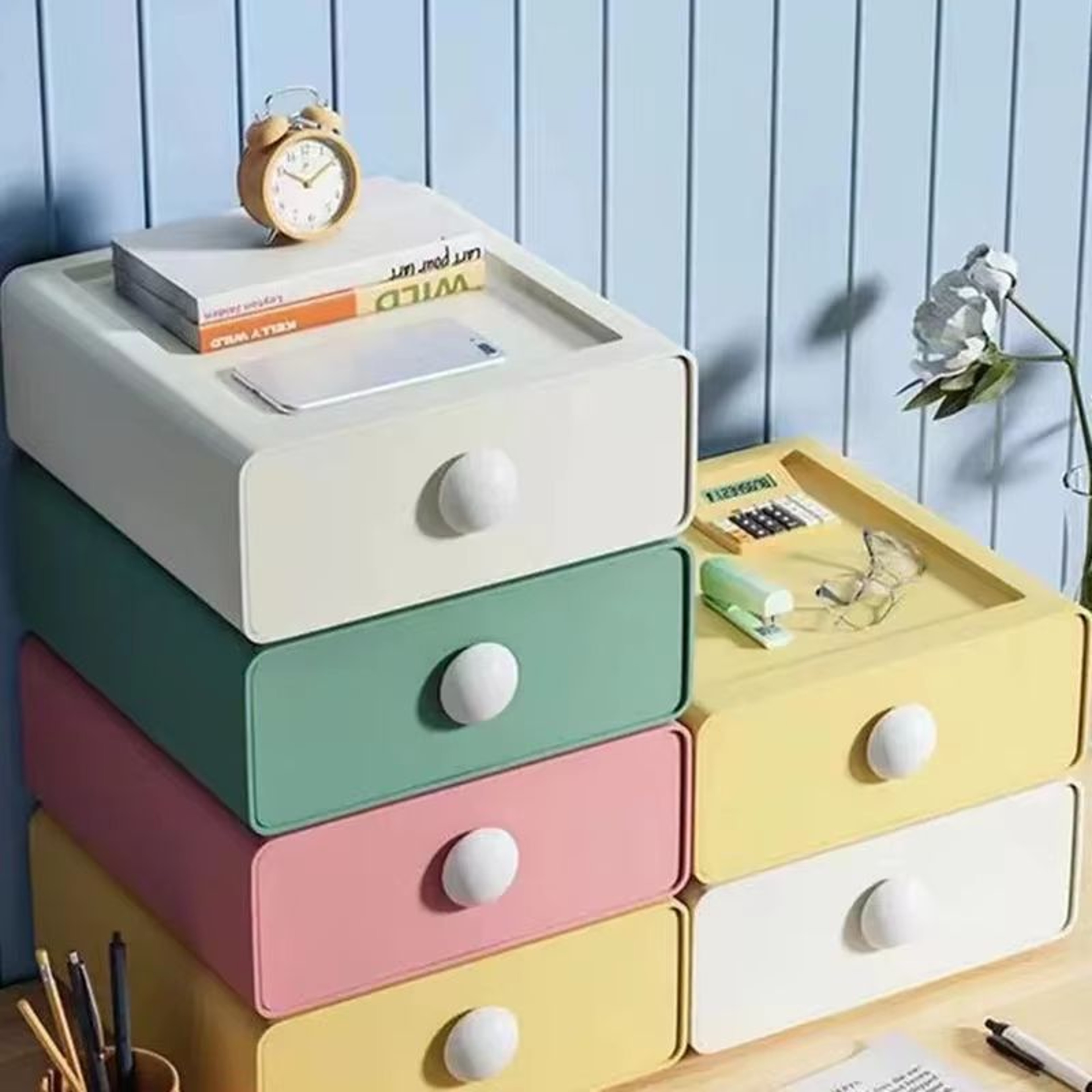 Stackable Desktop Drawer Organizer Box For Stationery And Sundries Storage 2