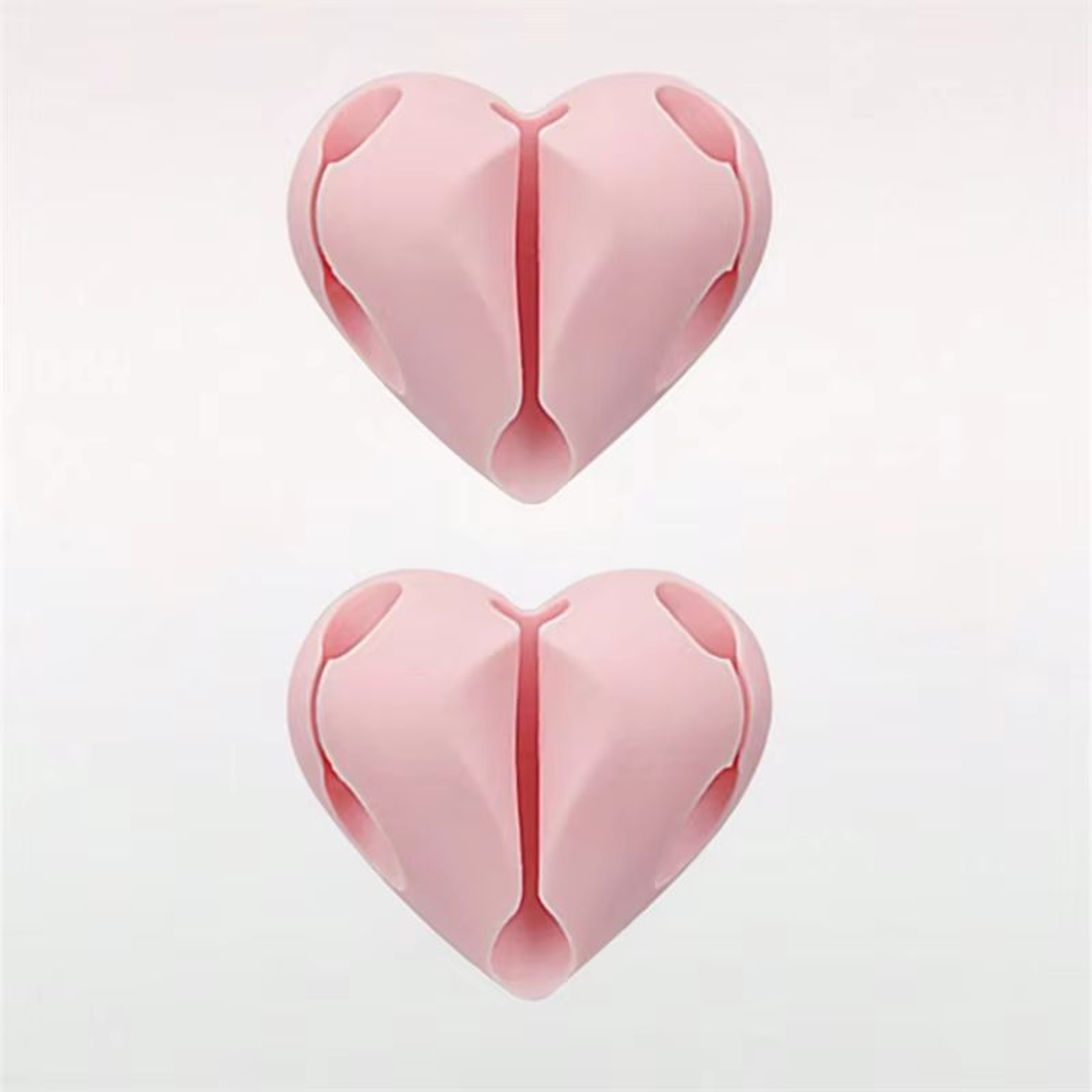 Heart Shaped Mini Cable Winder Organizer 2 Pack Adhesive Cord Holder For Desk Car And Home 9