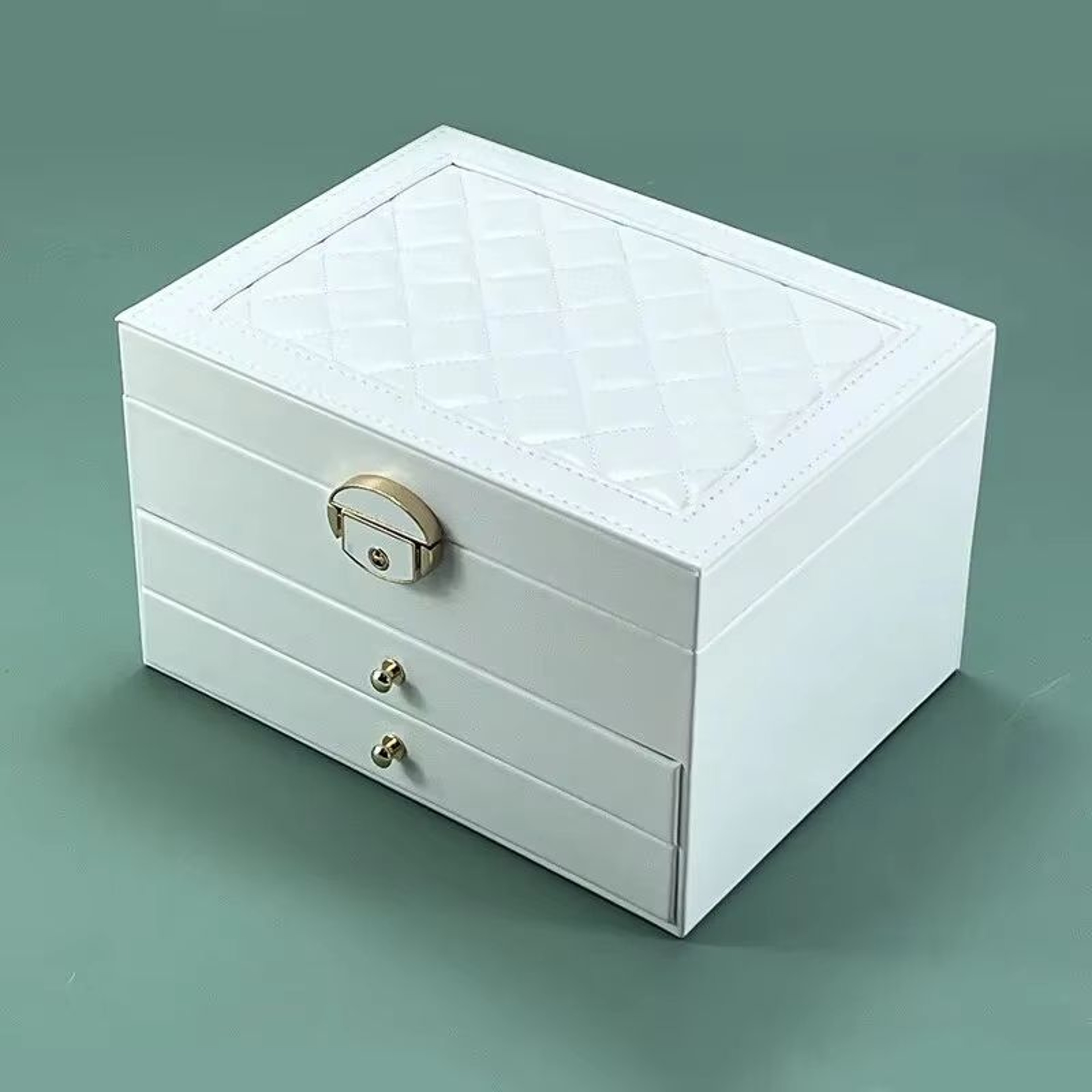 Large Jewelry Box With Multi Layer Drawers Velvet Lined Earring And Accessory Organizer 2
