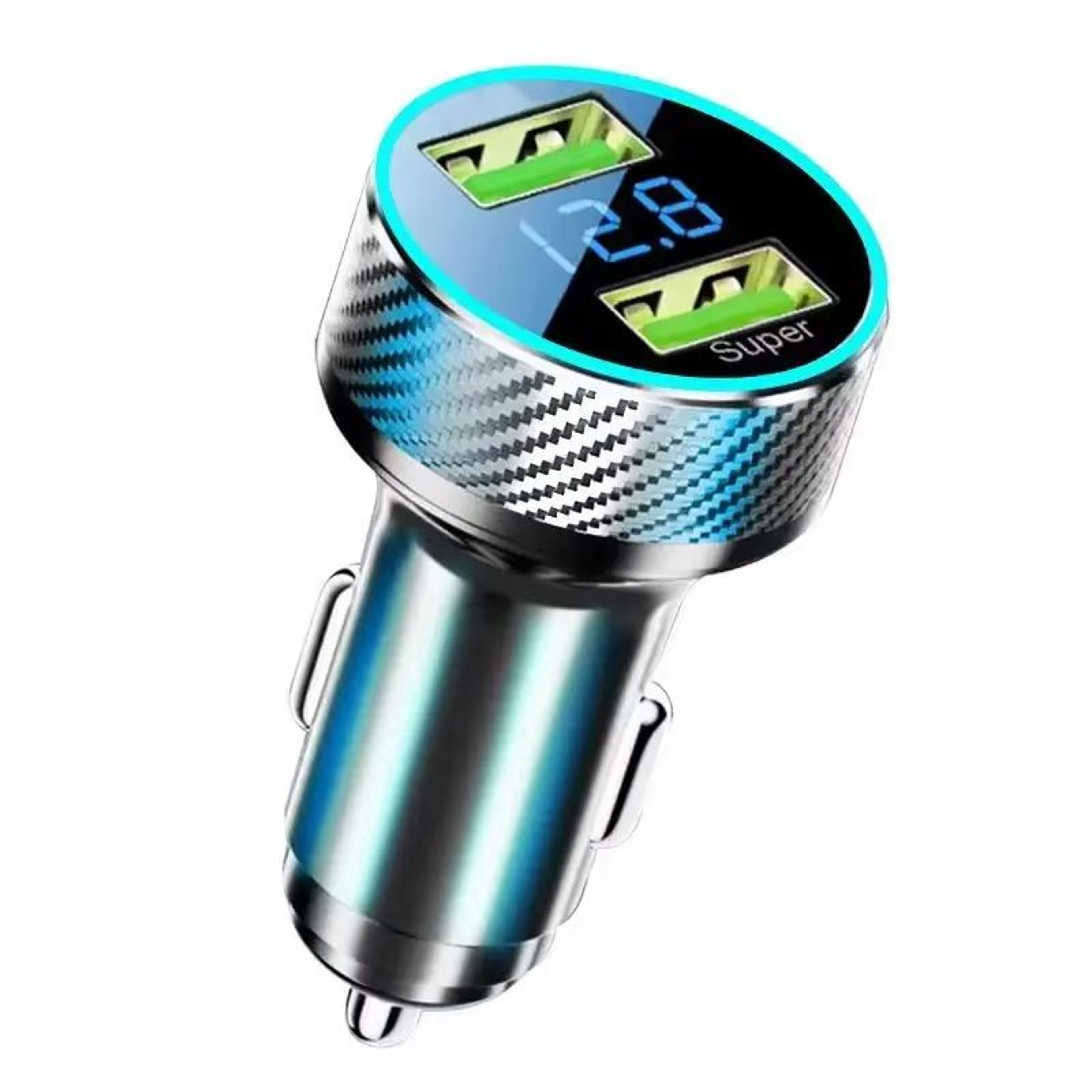 300W Super Fast Car Charger With Voltage Display Multi Device USB Charging Adapter 6