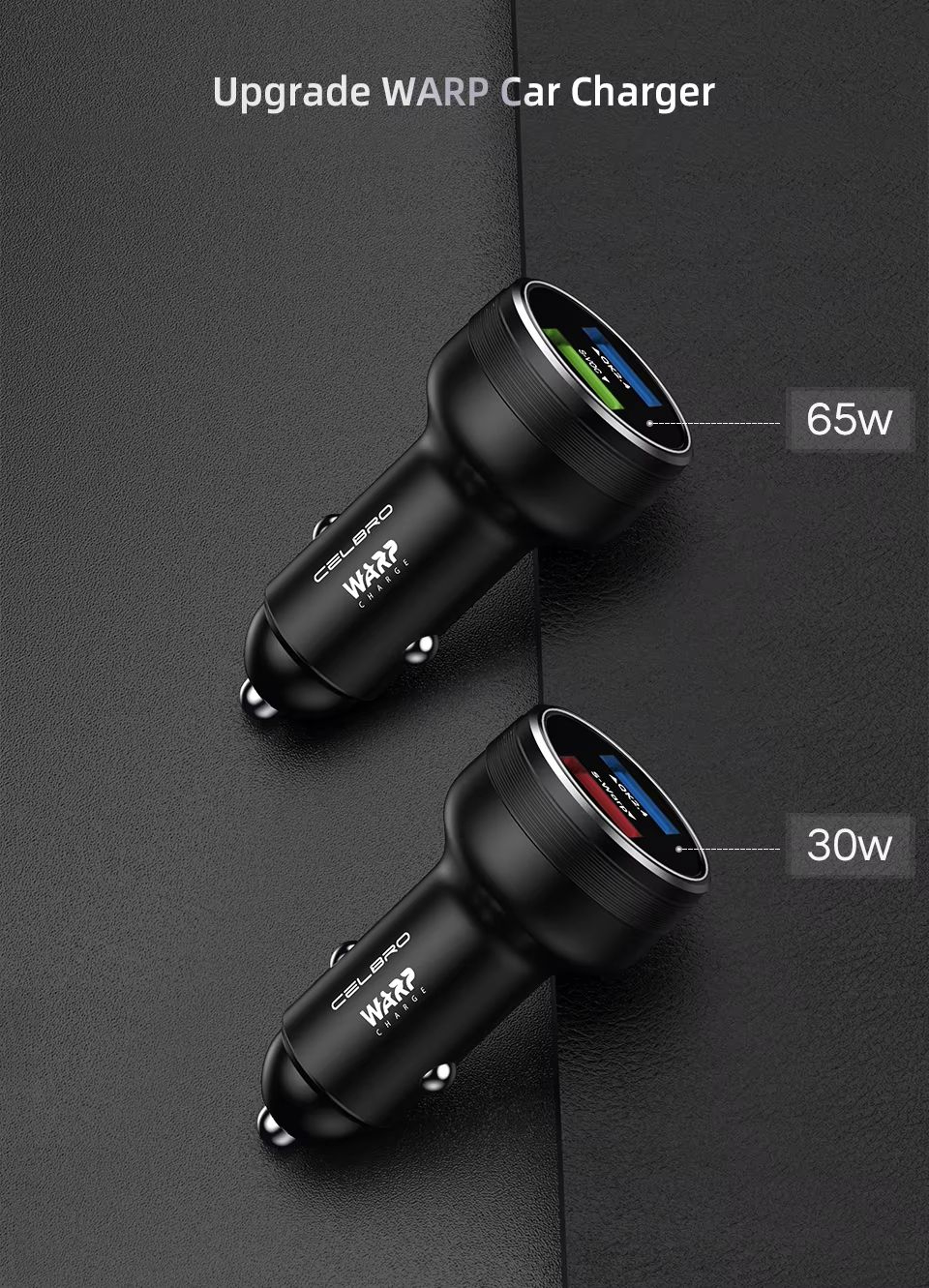 OnePlus Dual USB Car Charger 80W Super Fast SuperVOOC Warp Charge Adapter 1