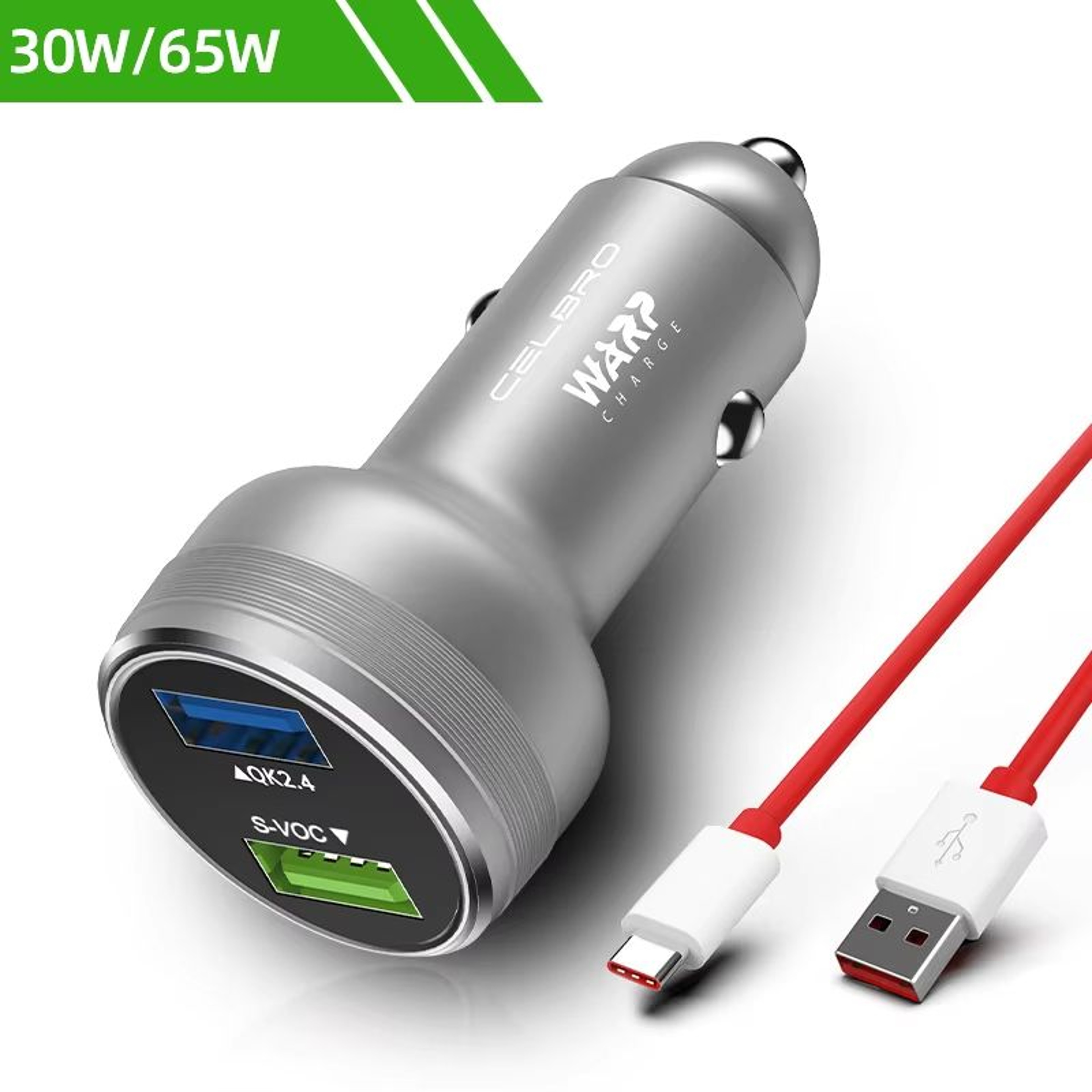OnePlus Dual USB Car Charger 80W Super Fast SuperVOOC Warp Charge Adapter 14