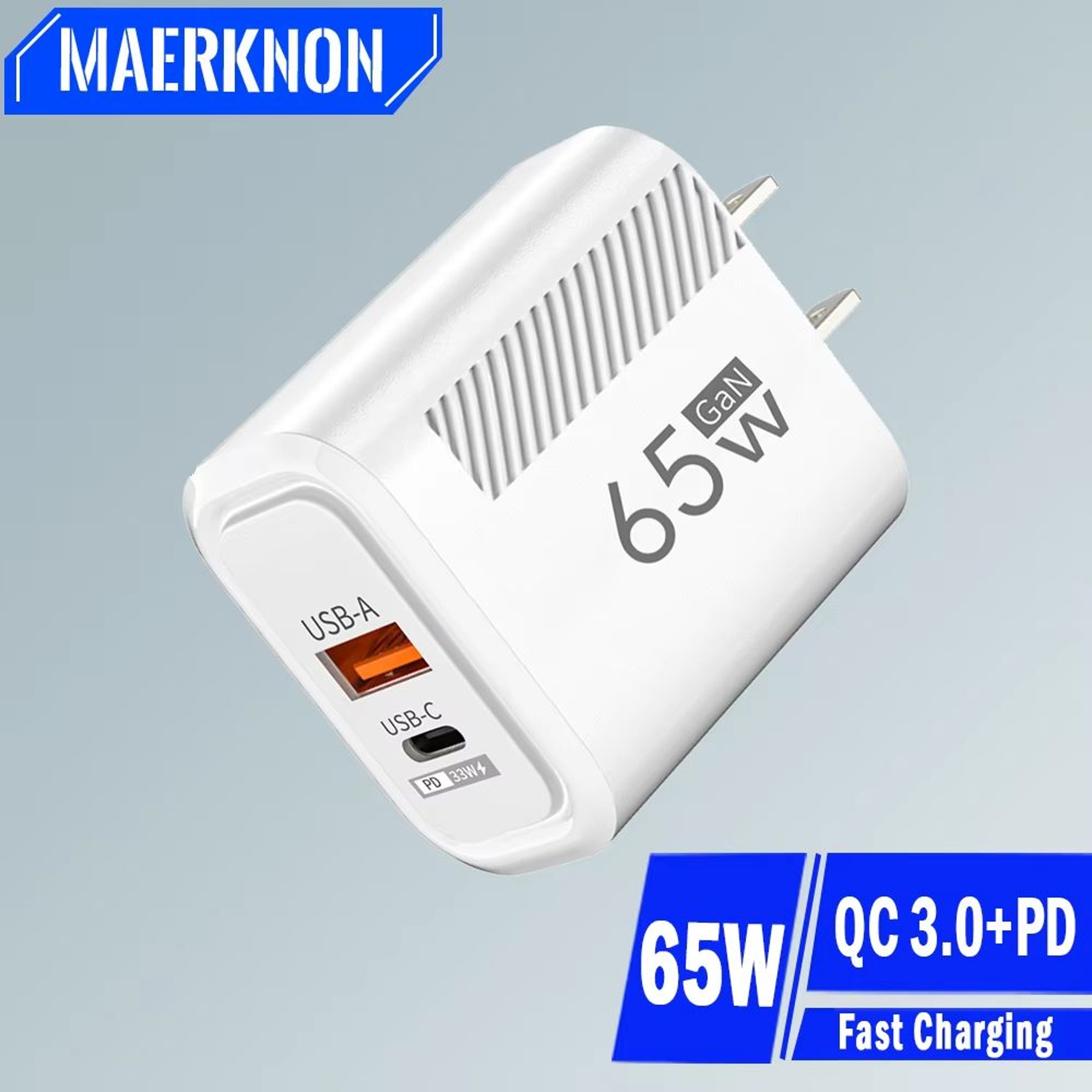 65W GaN Fast USBC PD Wall Charger Quick Charge Adapter For Smartphones And Tablets 3