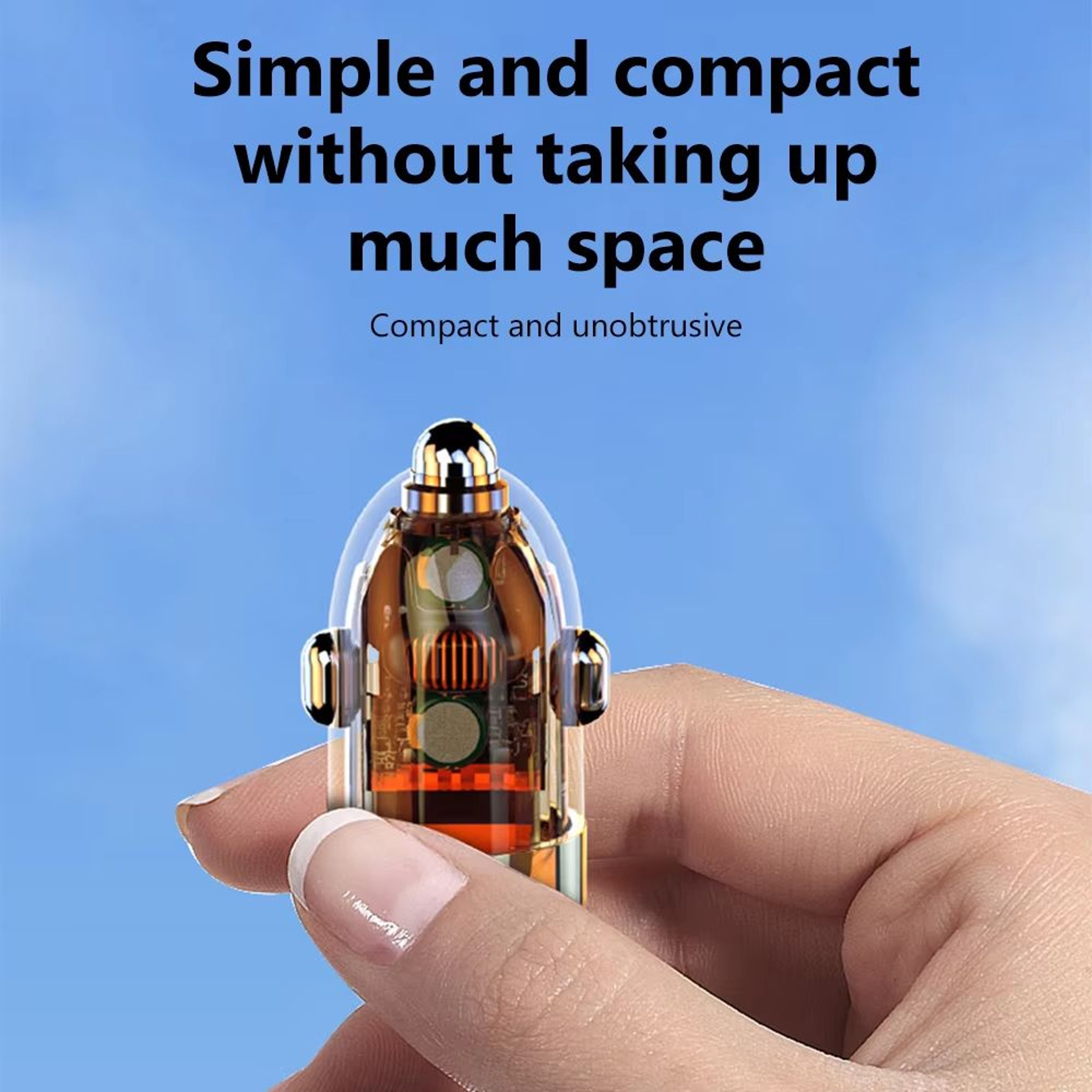 Elough 120W Transparent Fast Car Charger QC30 USB Type C Quick Charge Adapter 5