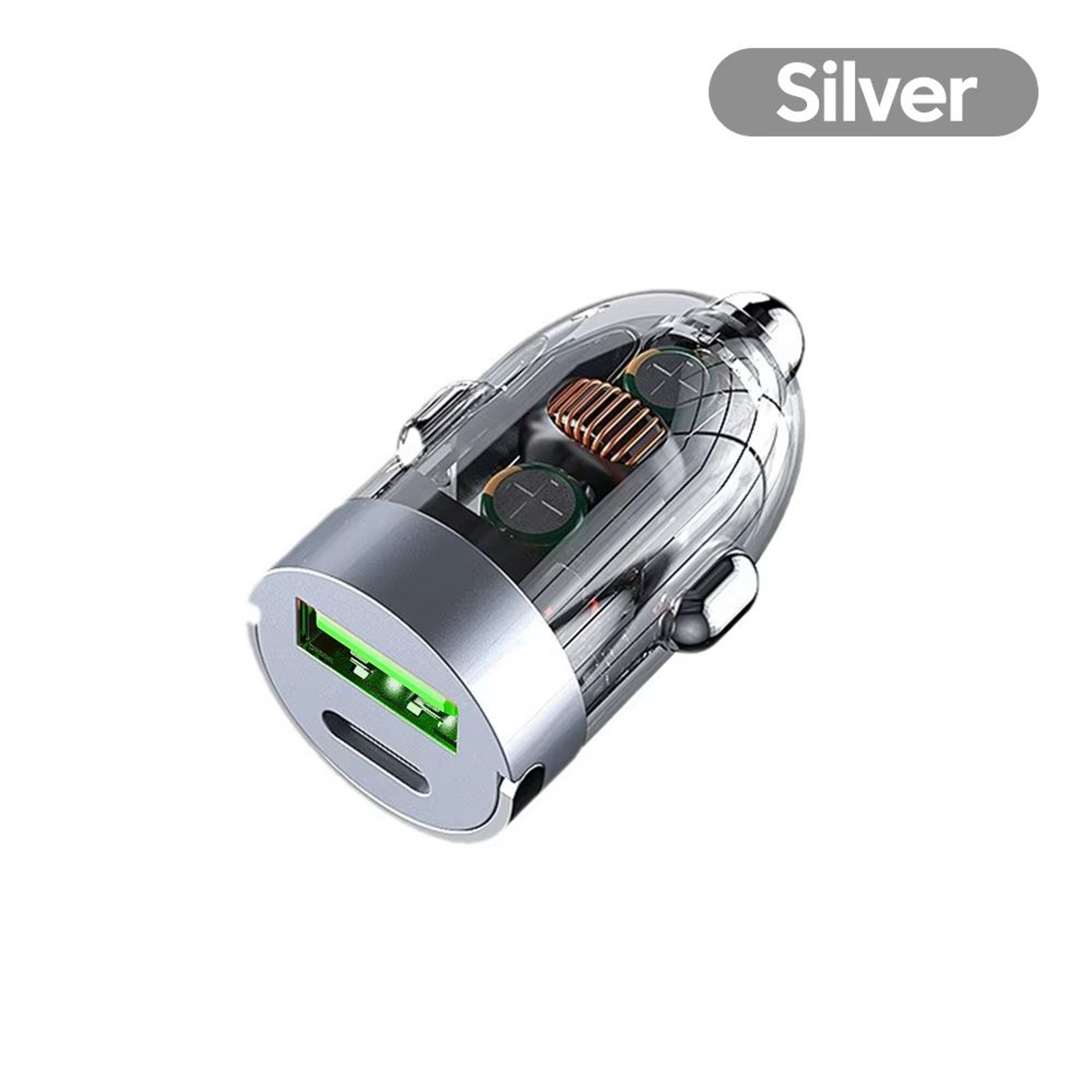 Elough 120W Transparent Fast Car Charger QC30 USB Type C Quick Charge Adapter 6