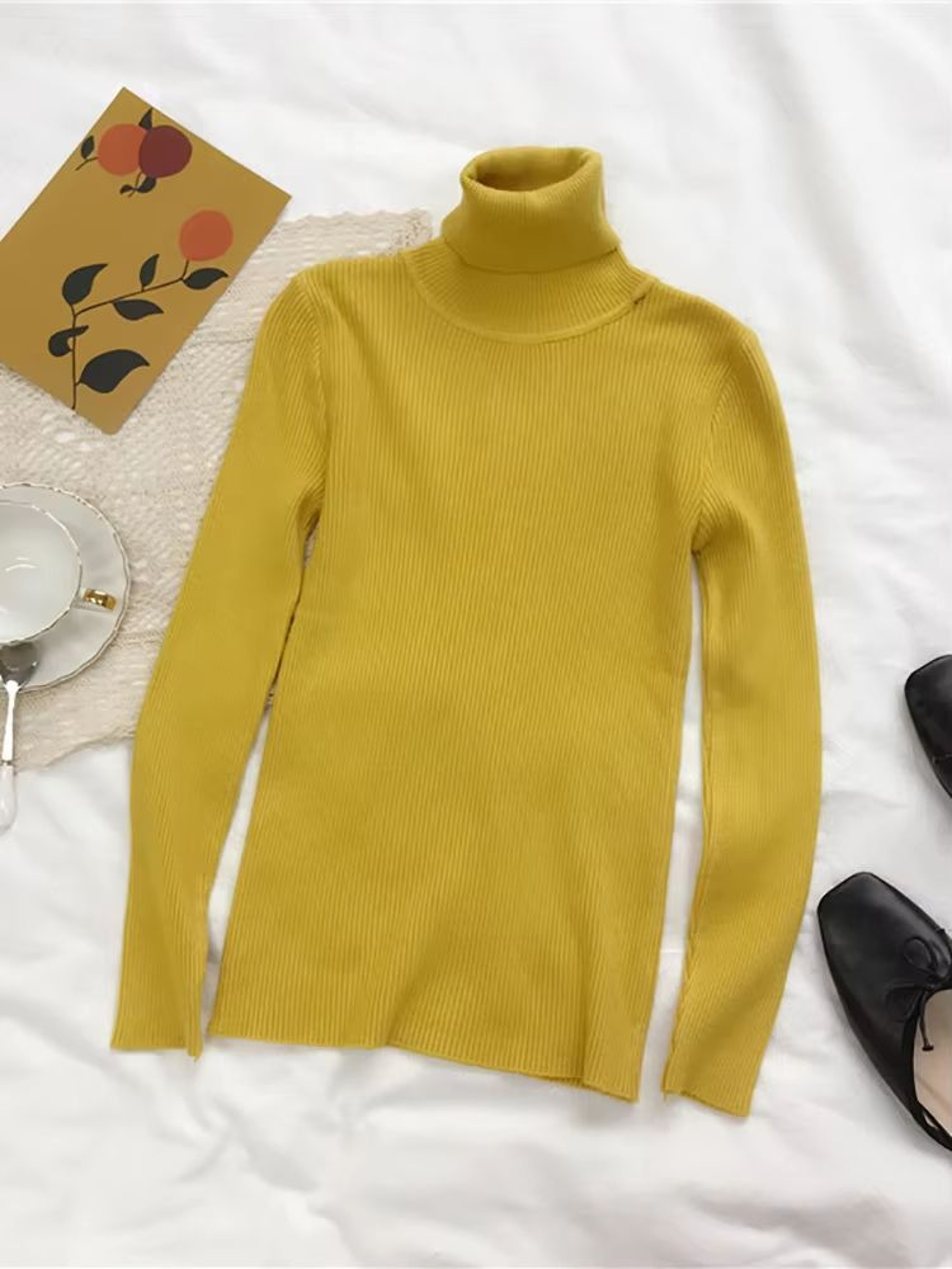 Womens Korean Slim Turtleneck Knitted Sweater For Autumn And Winter 17